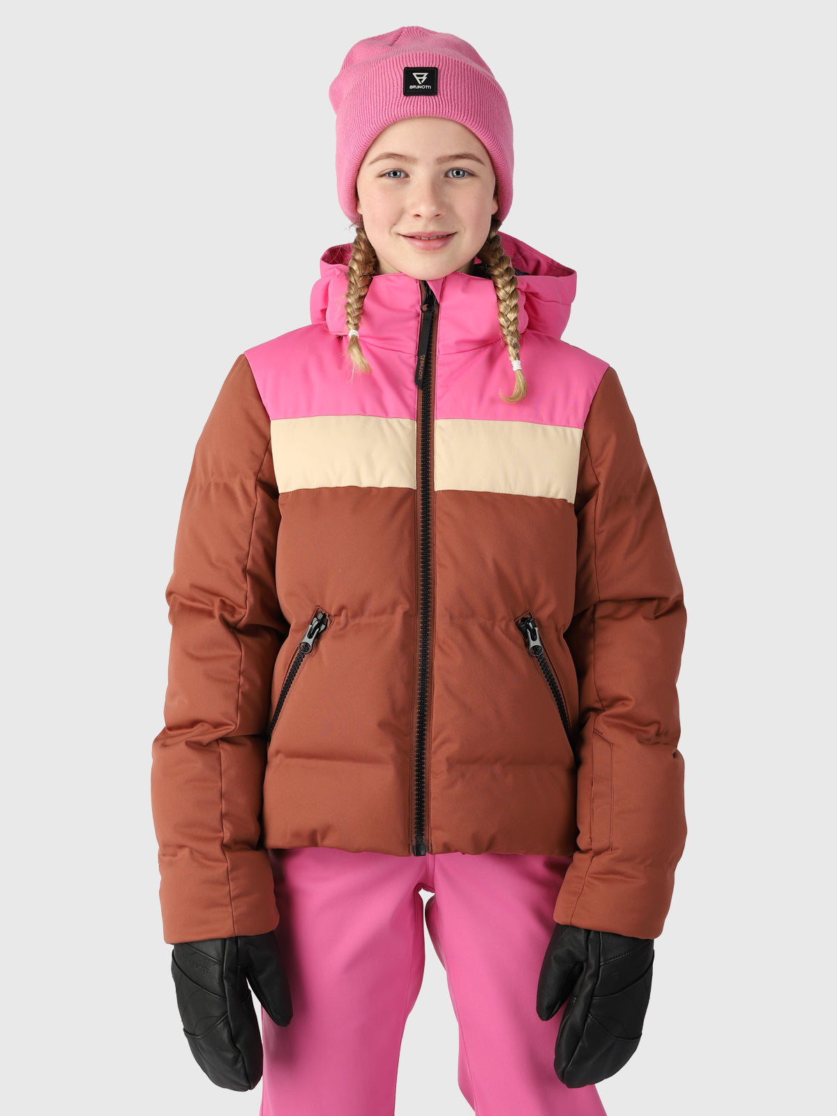 Niagony Girls Puffer Snow Jacket Brown