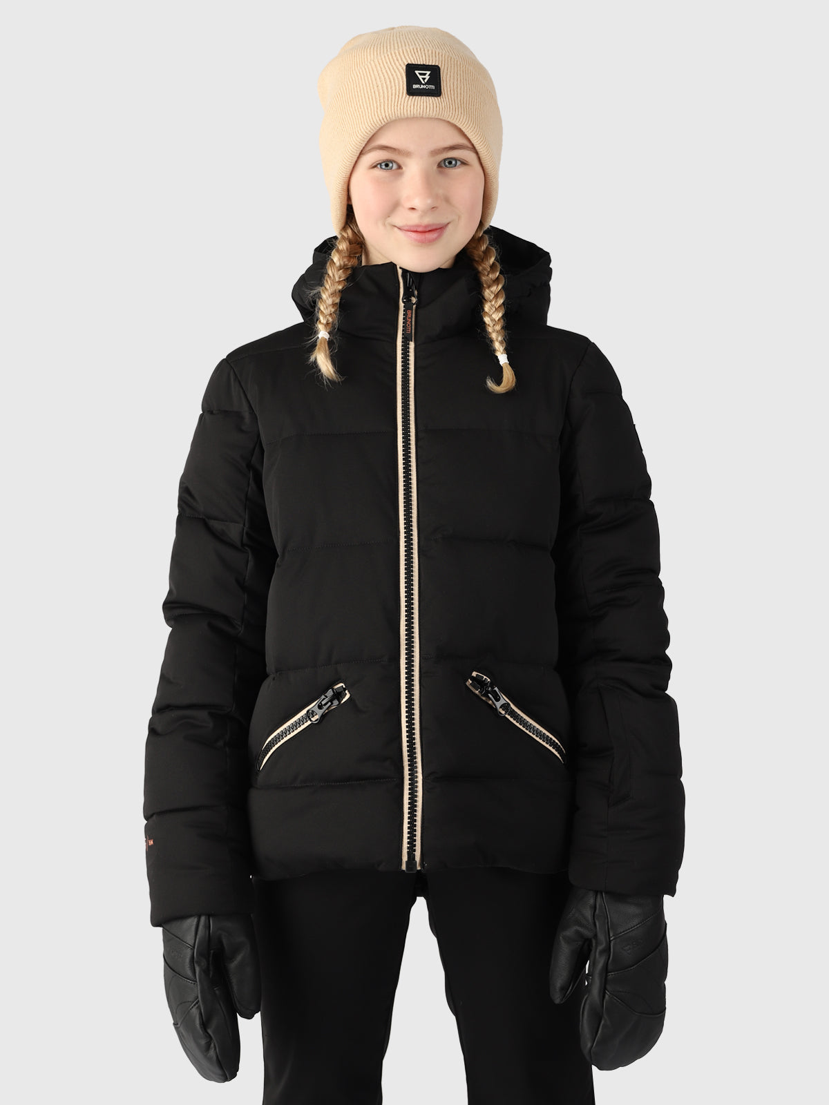 Iraika Girls Puffer Snow Jacket Black