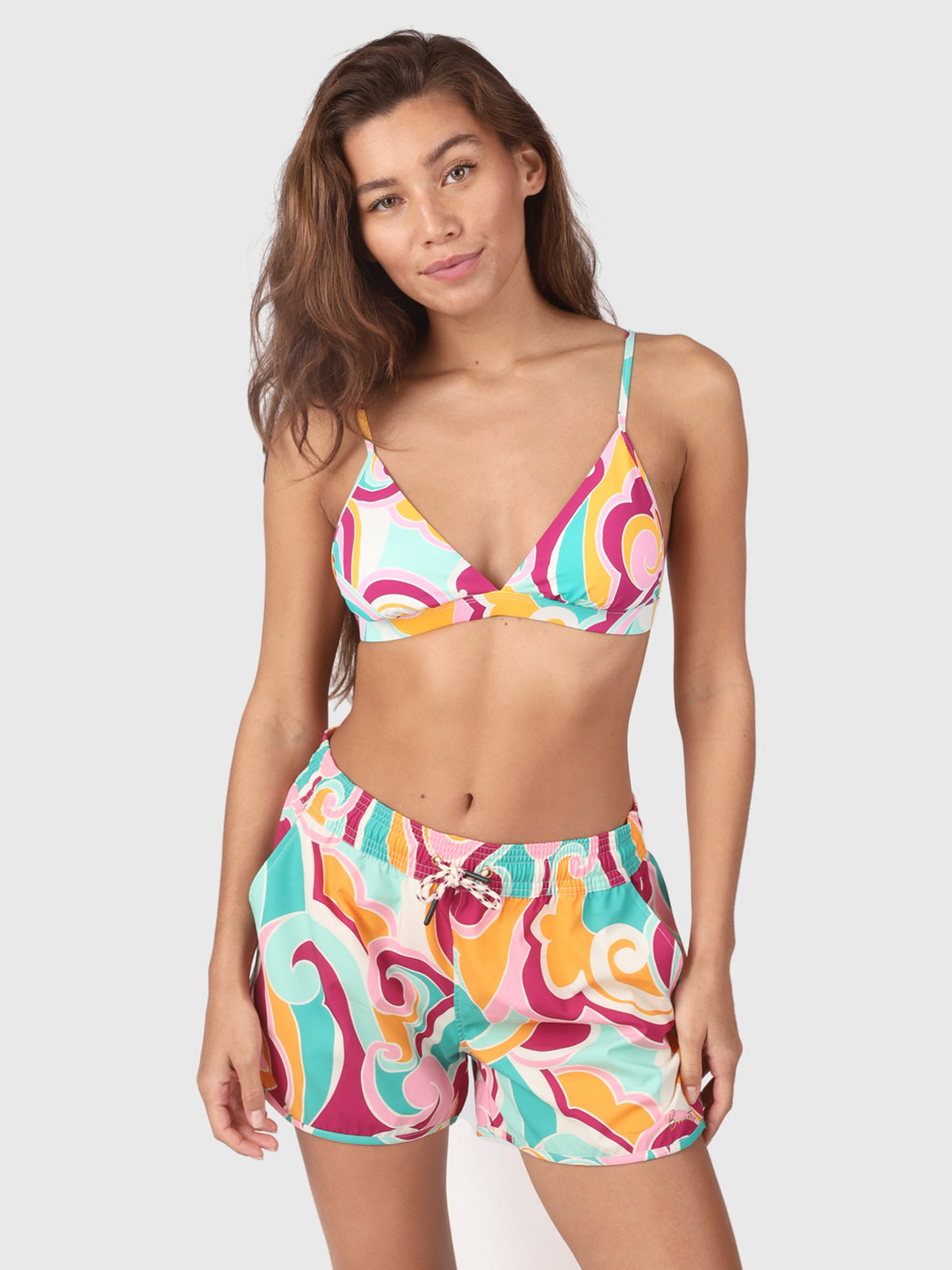 Ladies swimsuit with shorts on sale