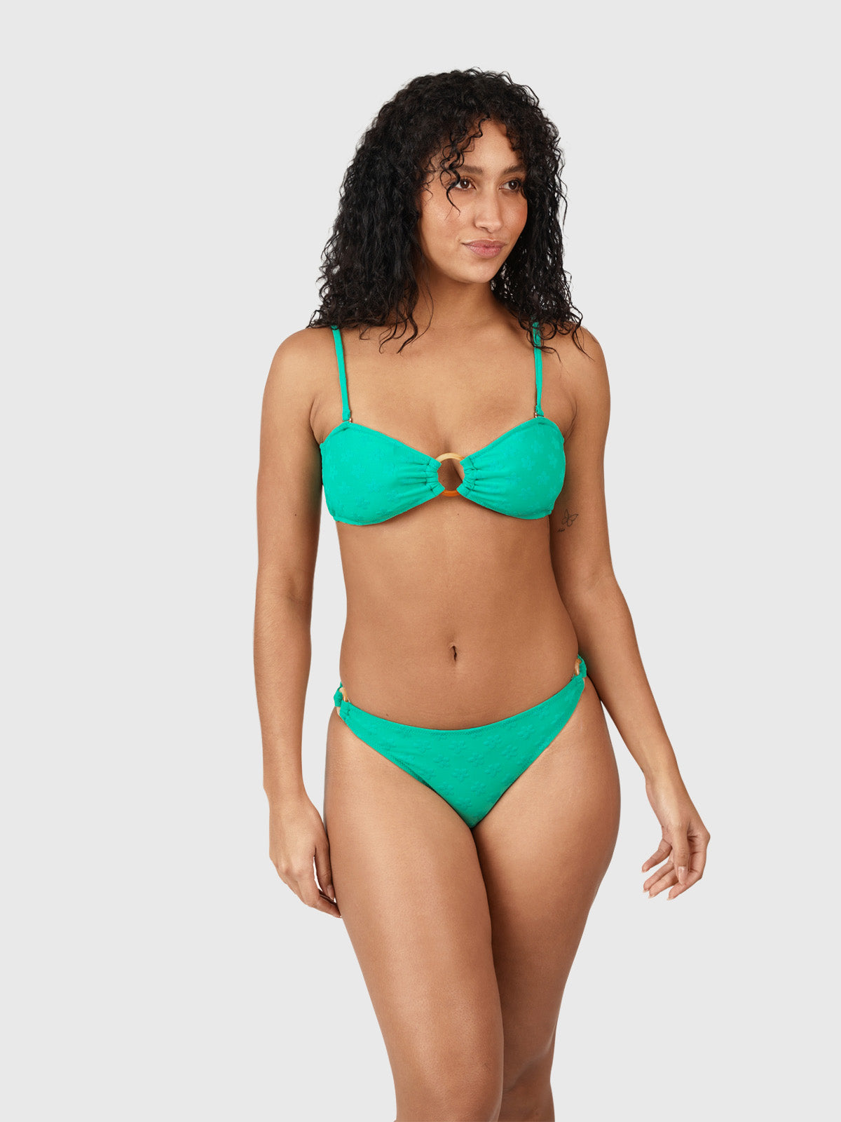 Saltie Daisy Women Bandeau Bikini Set Green