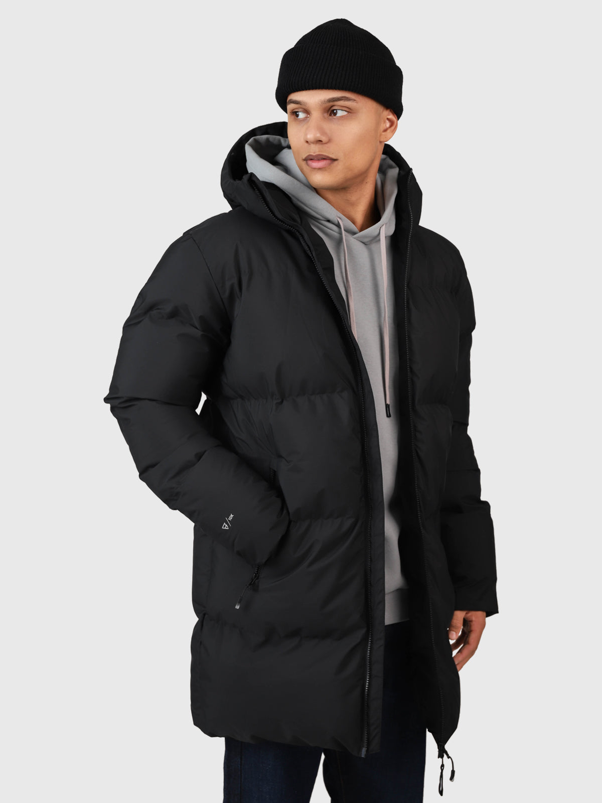 Bigmain Men Long Puffer Jacket Black