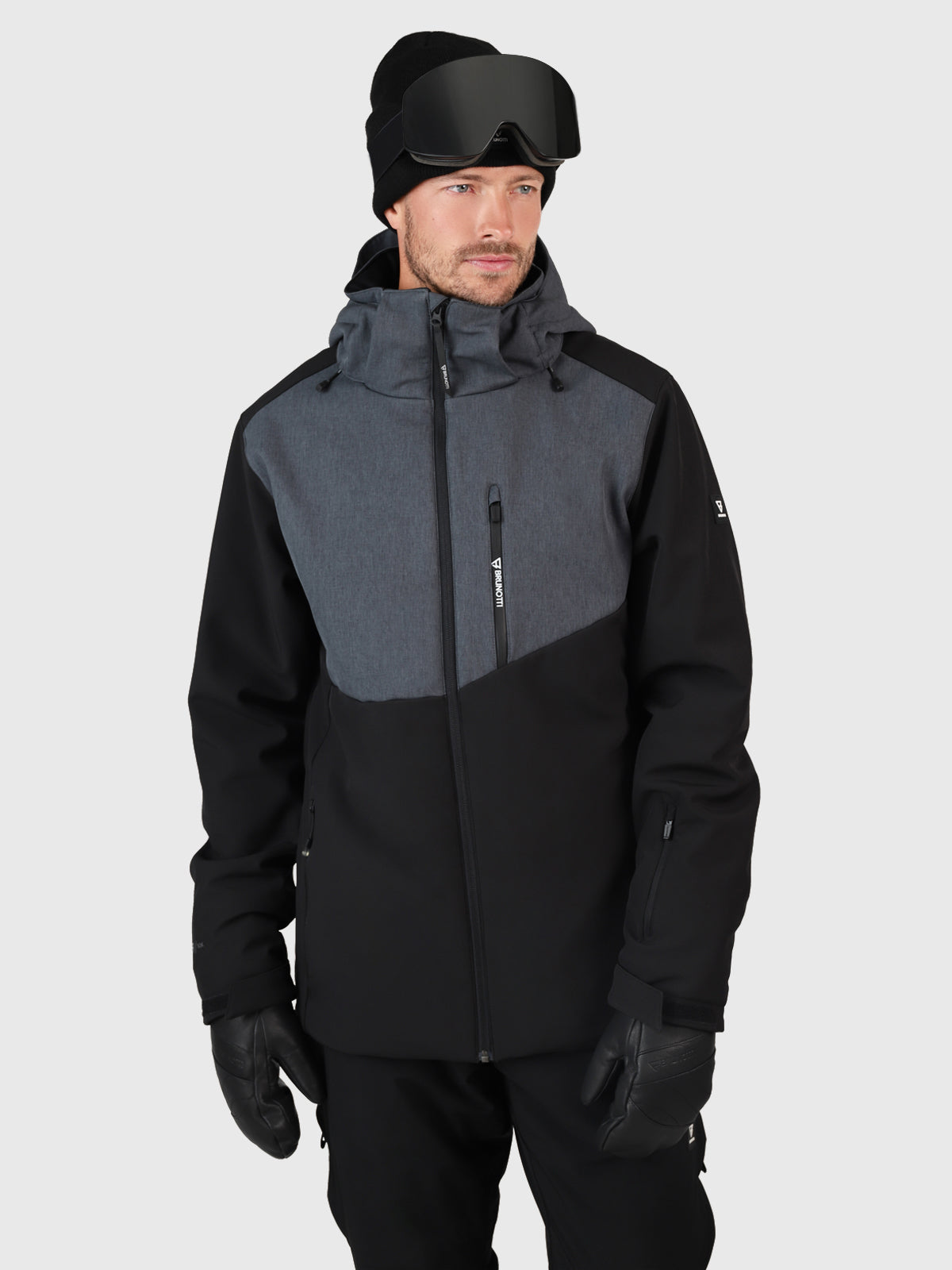 Twinstroke Men Softshell Snow Jacket Black