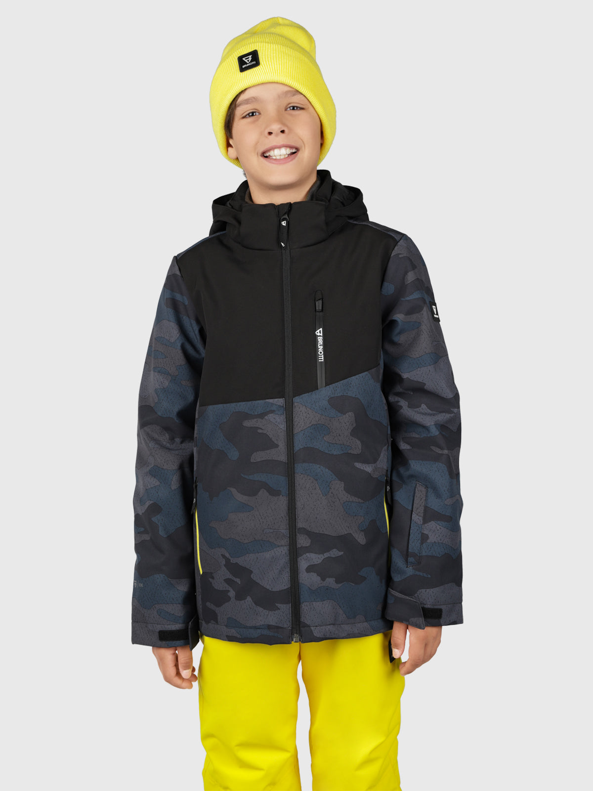 Twinstroky AO Boys Softshell Snow Jacket Camouflage Grey