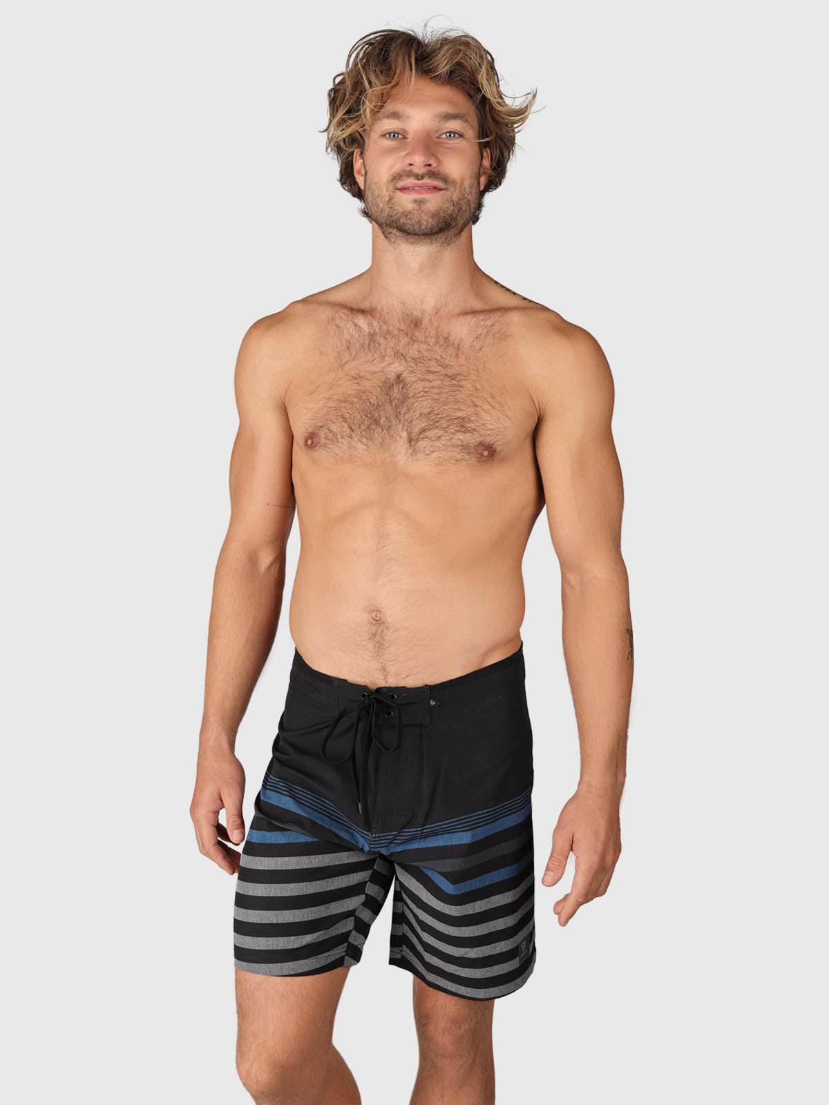 Paitor Stripe Men Boardshorts Black