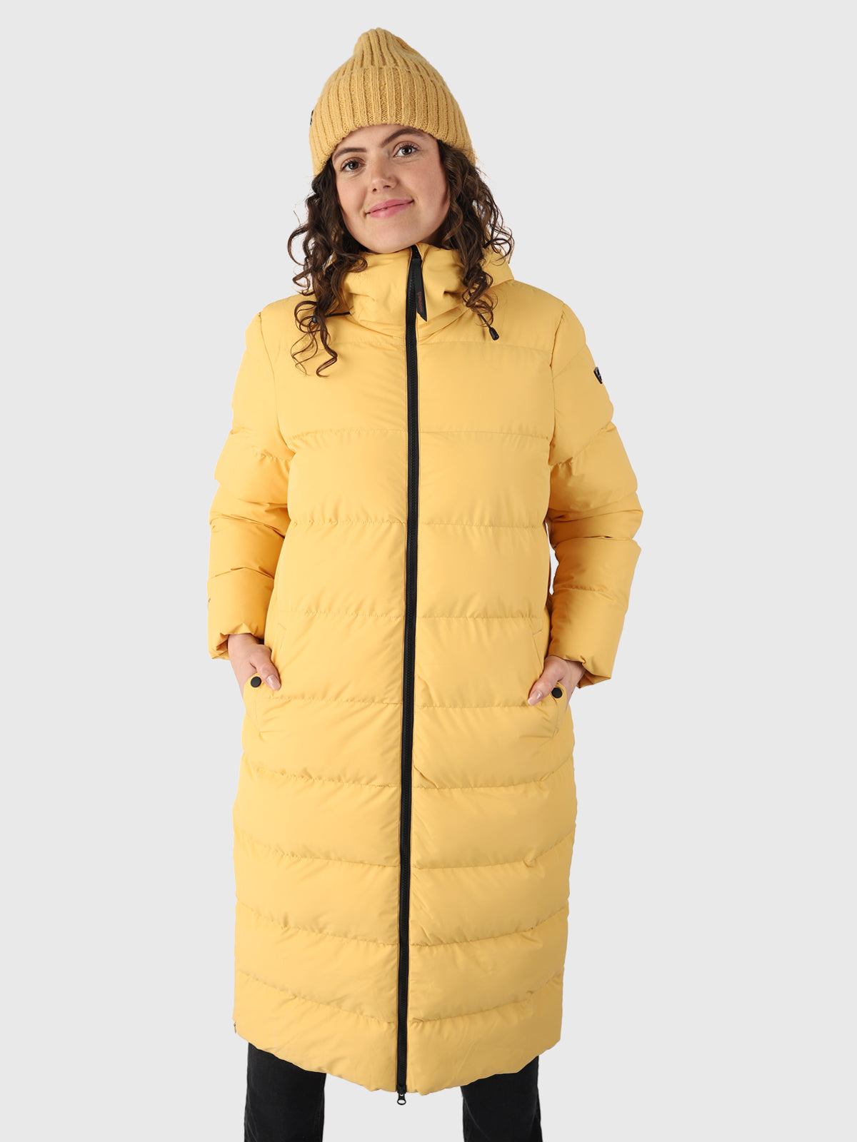 Long mustard 2025 puffer coat