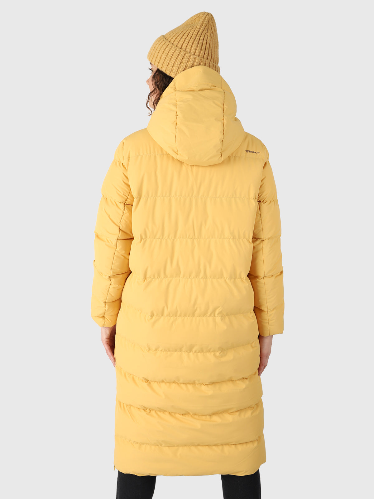 Mustard long 2025 puffer jacket