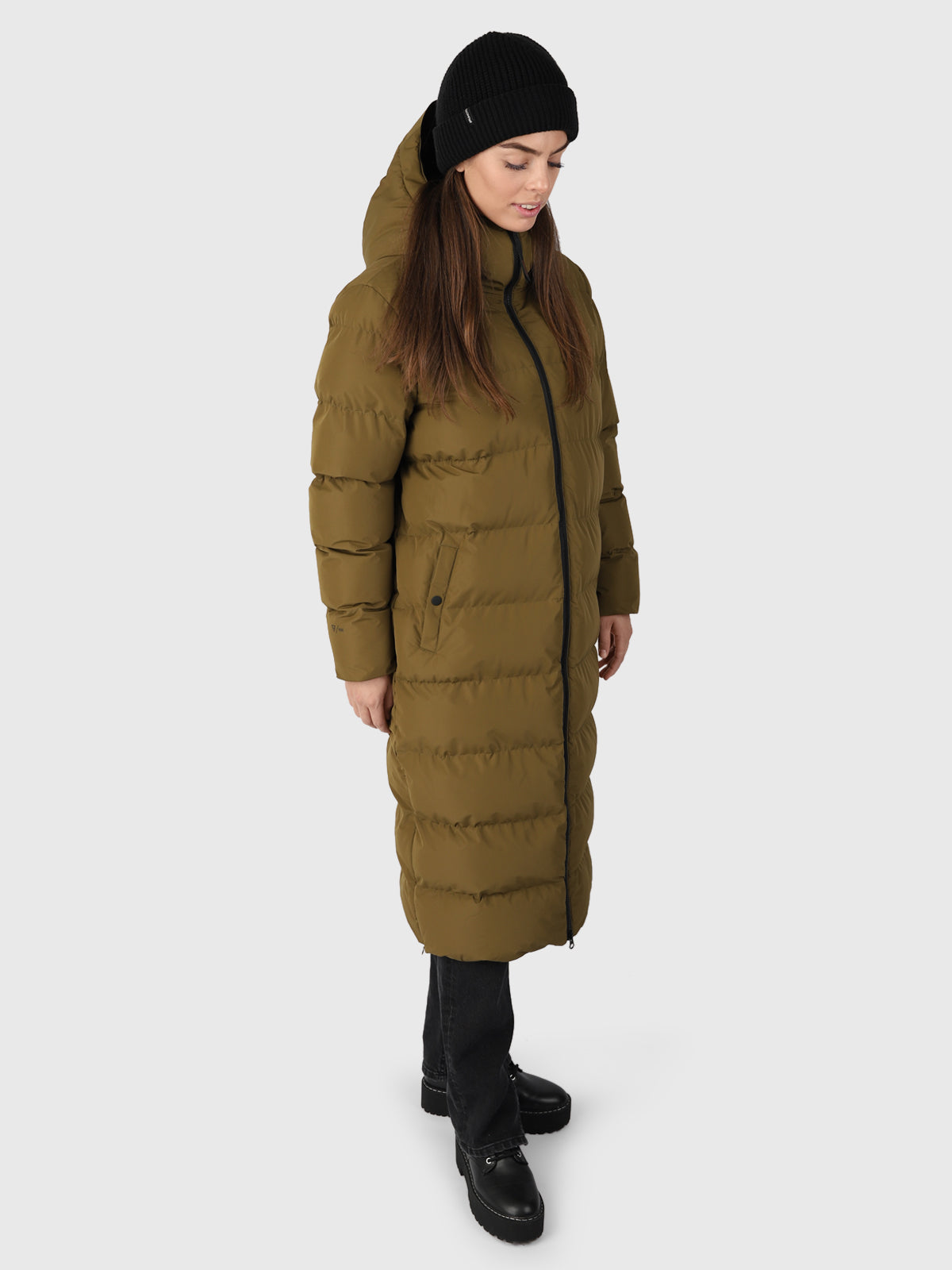 Bigsur Puffer Long Green Coat | Women