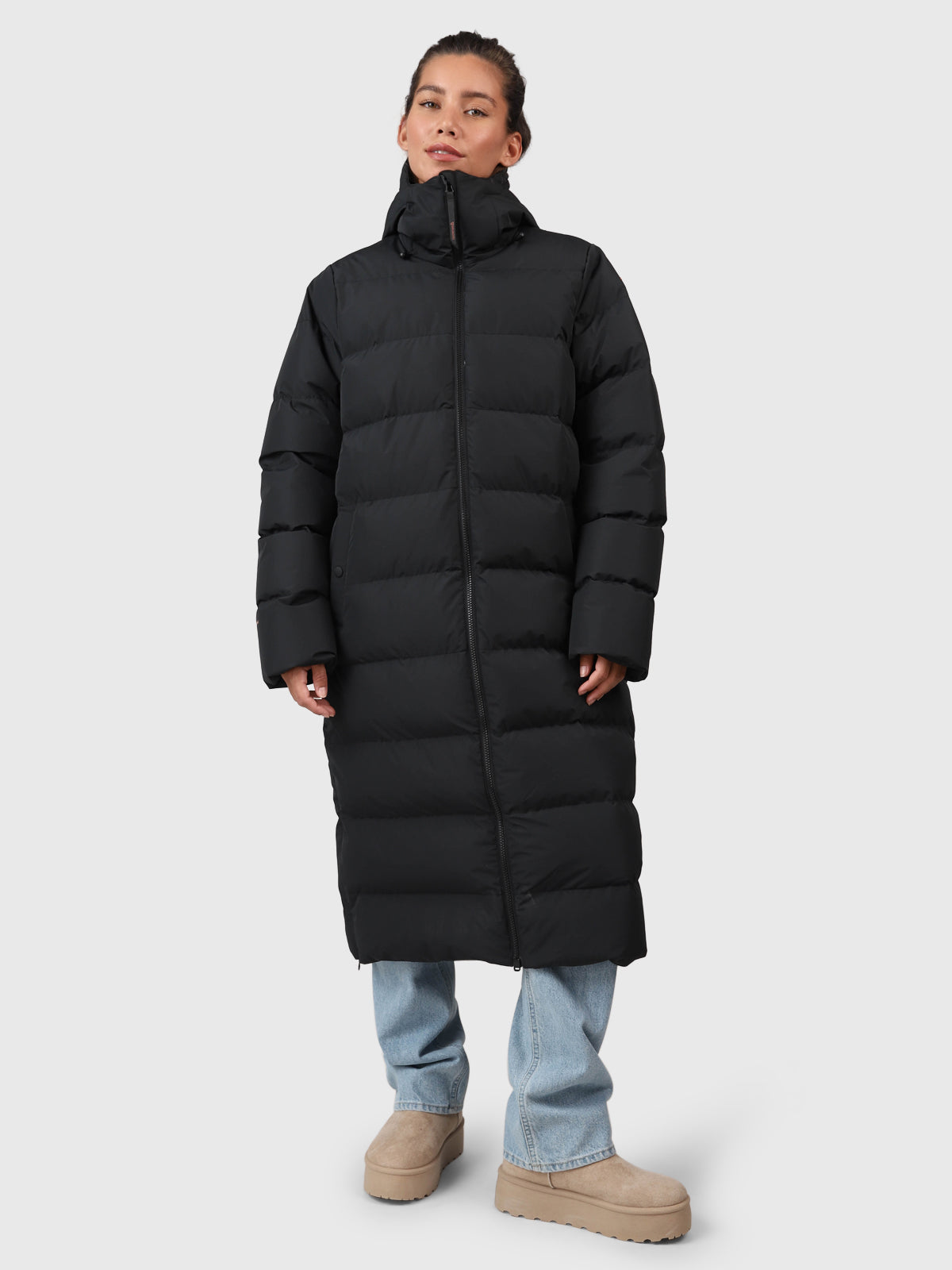 Bigsur Damen Langer Puffer Mantel | Schwarz