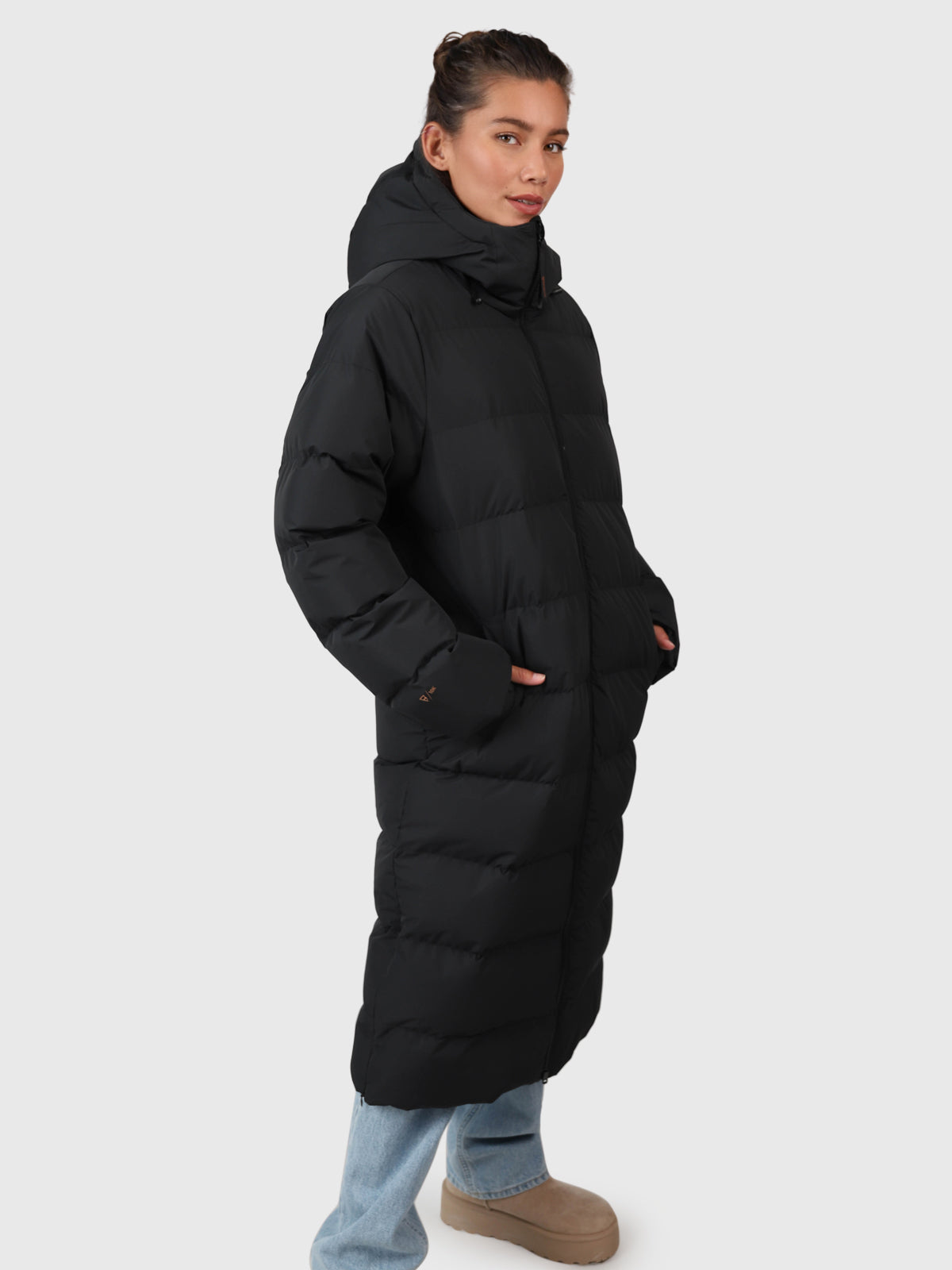 Bigsur Damen Langer Puffer Mantel | Schwarz