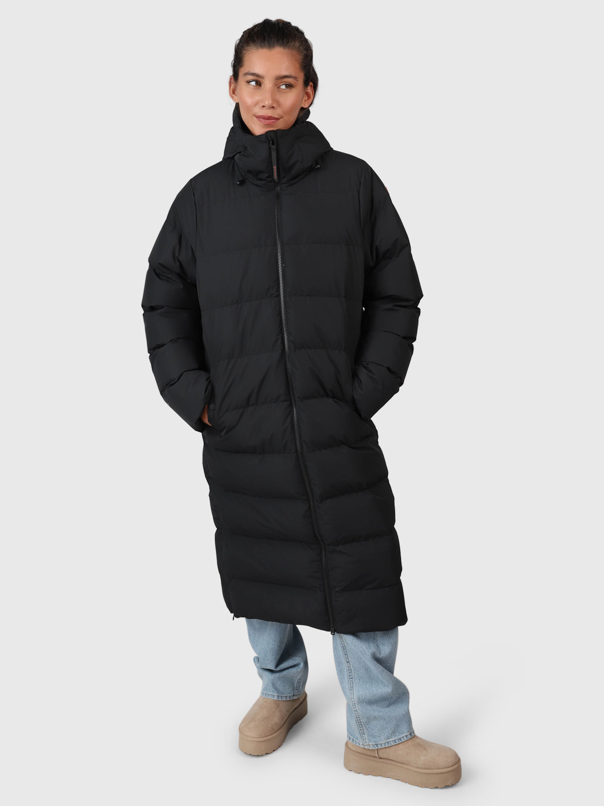 Bigsur Damen Langer Puffer Mantel | Schwarz