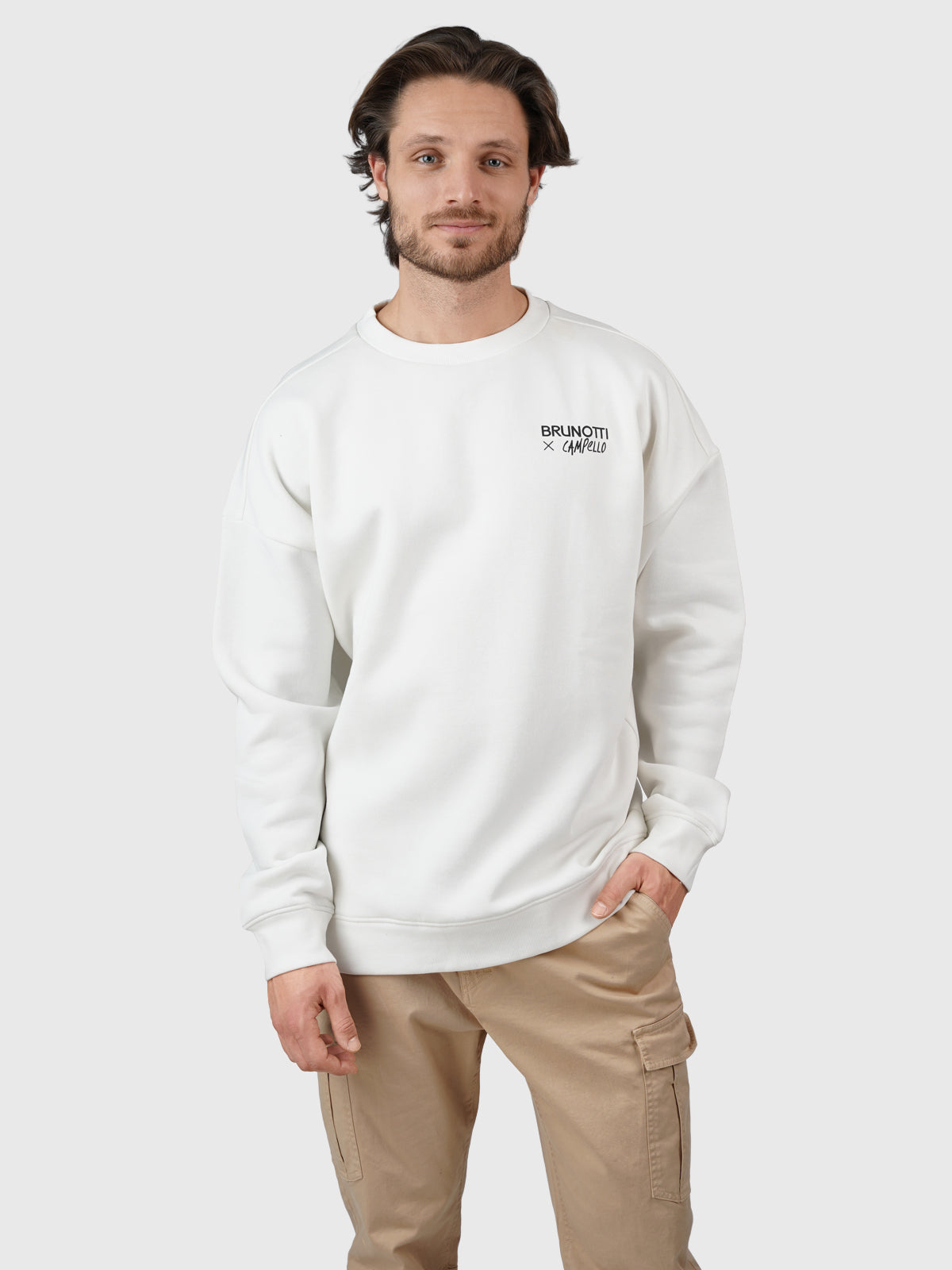 Campello Island Men Oversized Sweater Off White