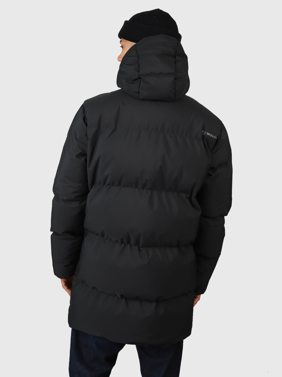 Bigmain Herren Lange Pufferjacke | Schwarz