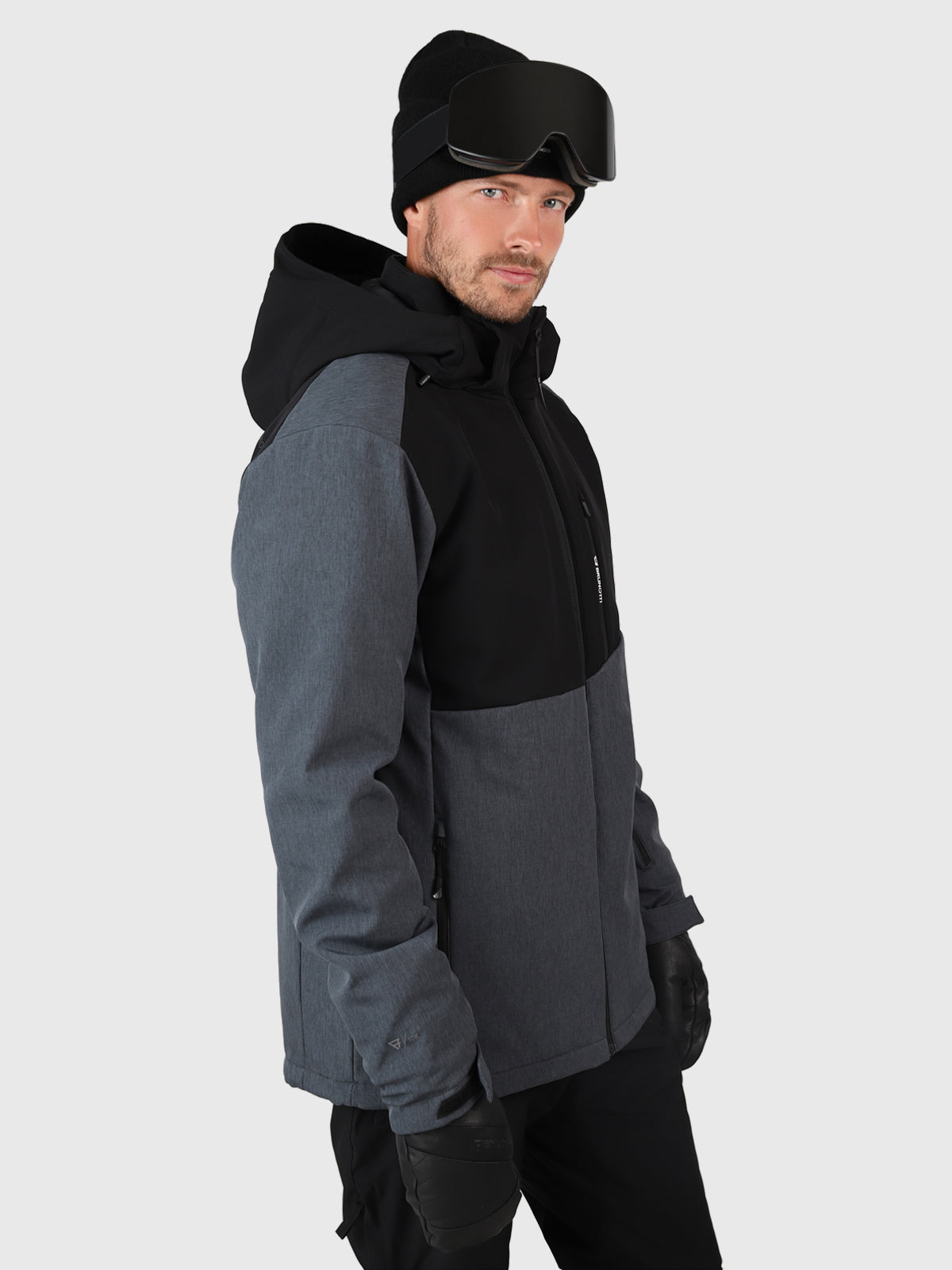 Twinstroke Heren Softshell Ski Jas | Dark Grey Melee