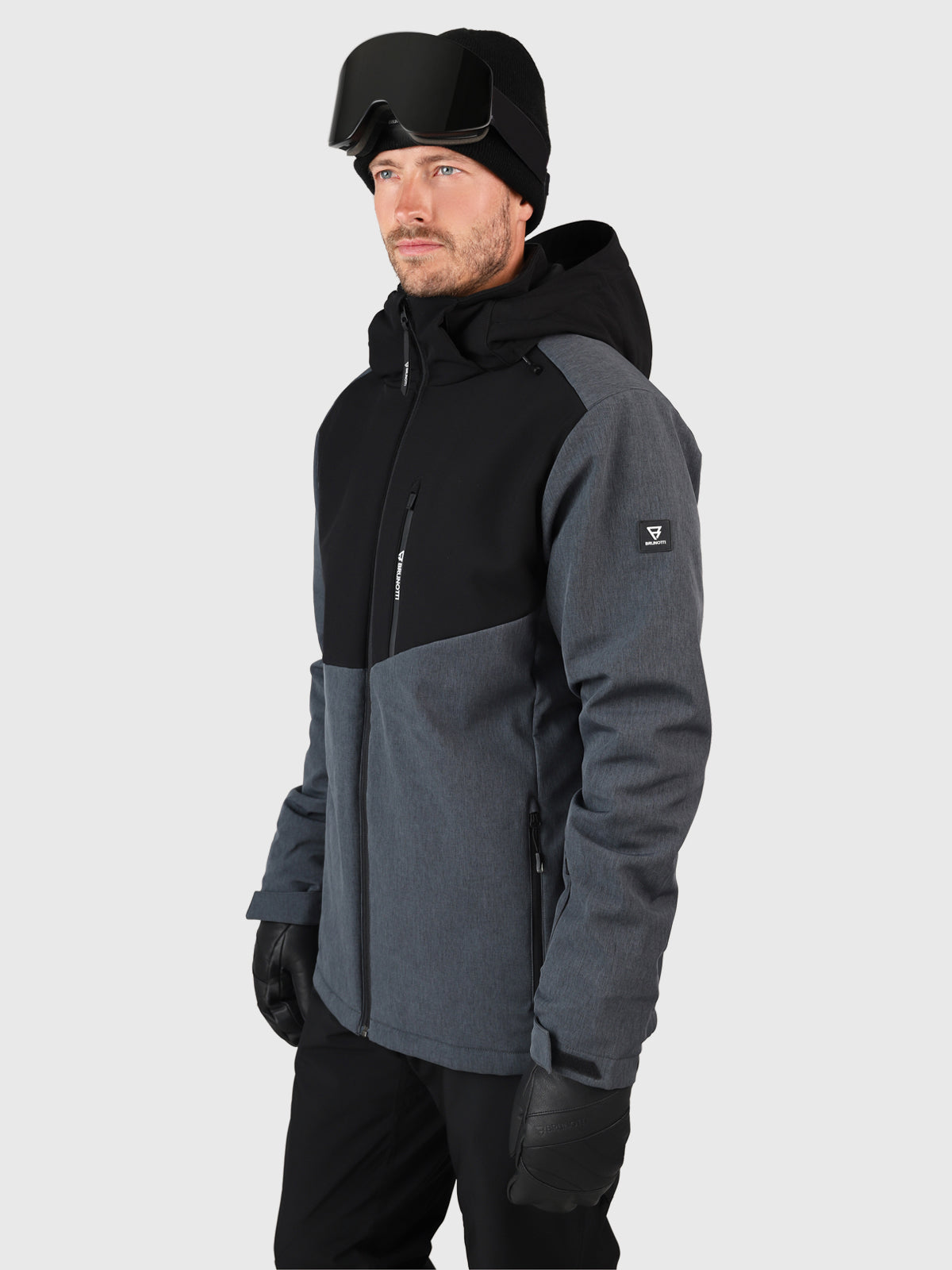 Twinstroke Men Softshell Snow Jacket | Dark Grey Melee