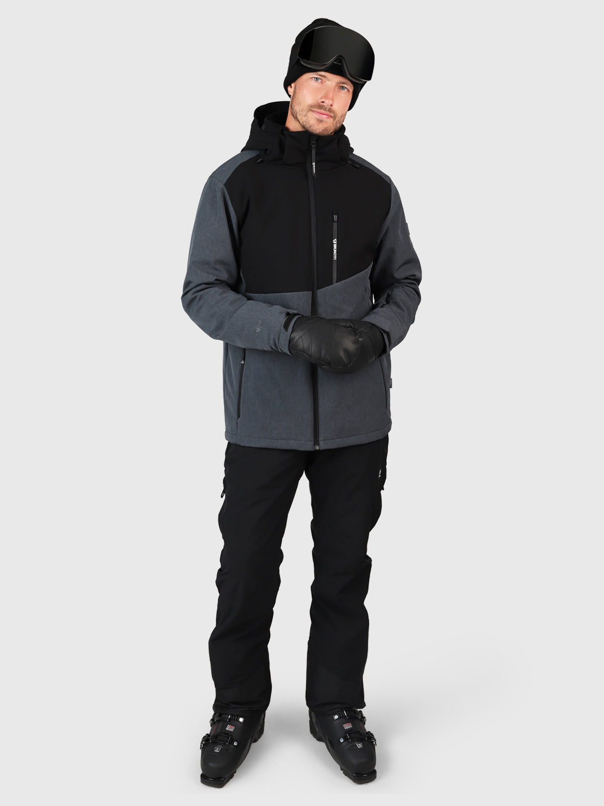 Twinstroke Men Softshell Snow Jacket | Dark Grey Melee