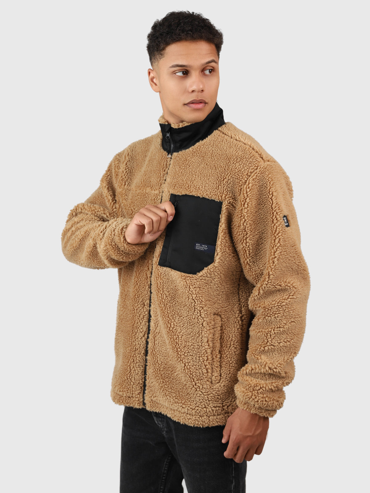 Renziost Men Fleece Jacket | Desert