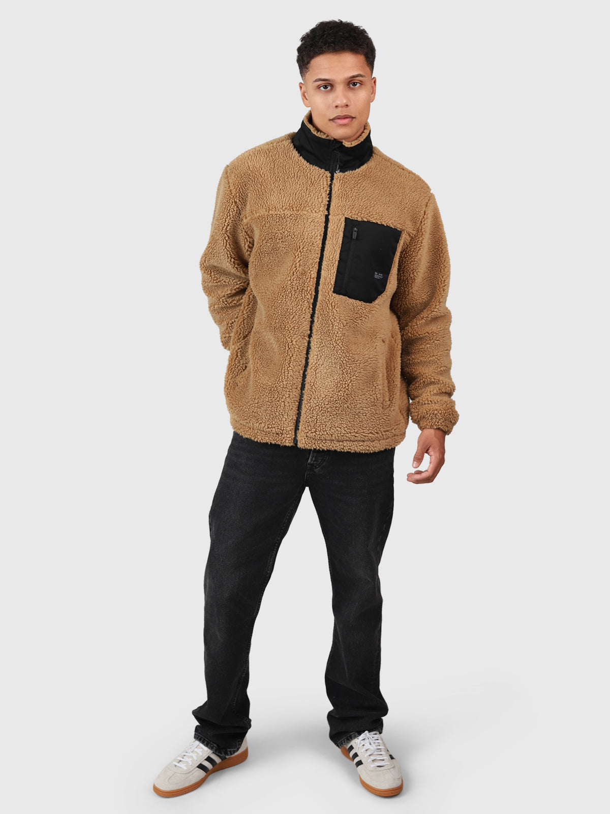 Renziost Herren Teddy Fleecejacke | Desert