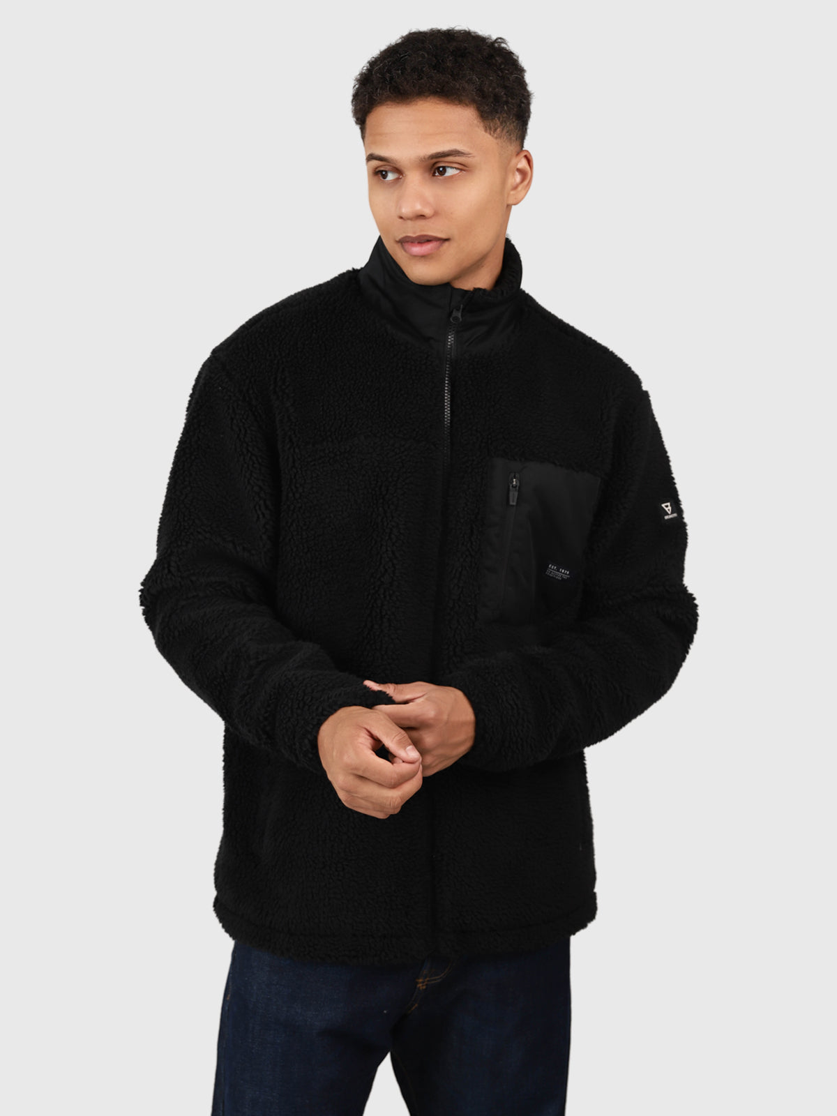 Renziost Men Fleece Jacket Black Brunotti