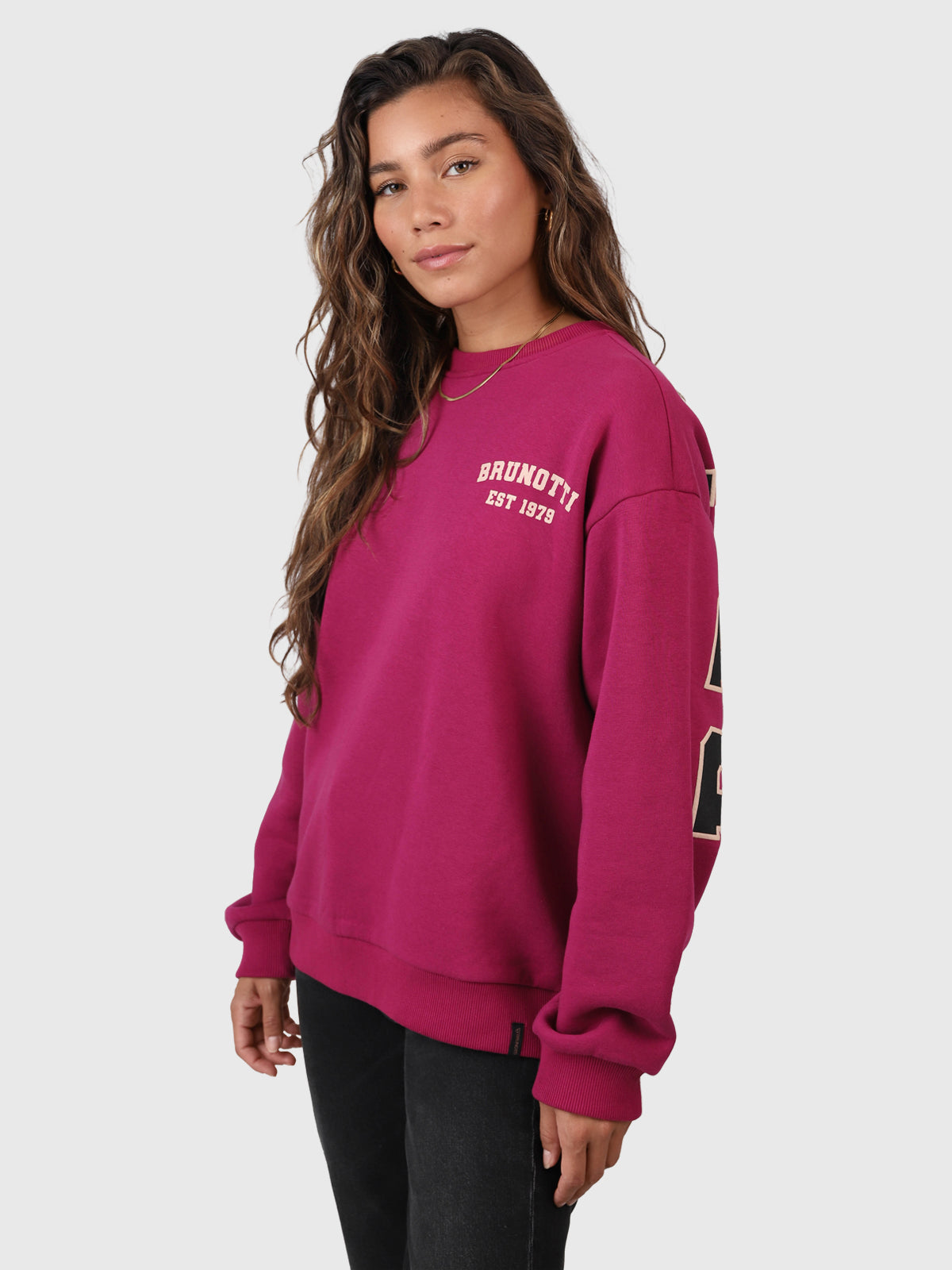 Alm Dames Sweater | Fuchsia