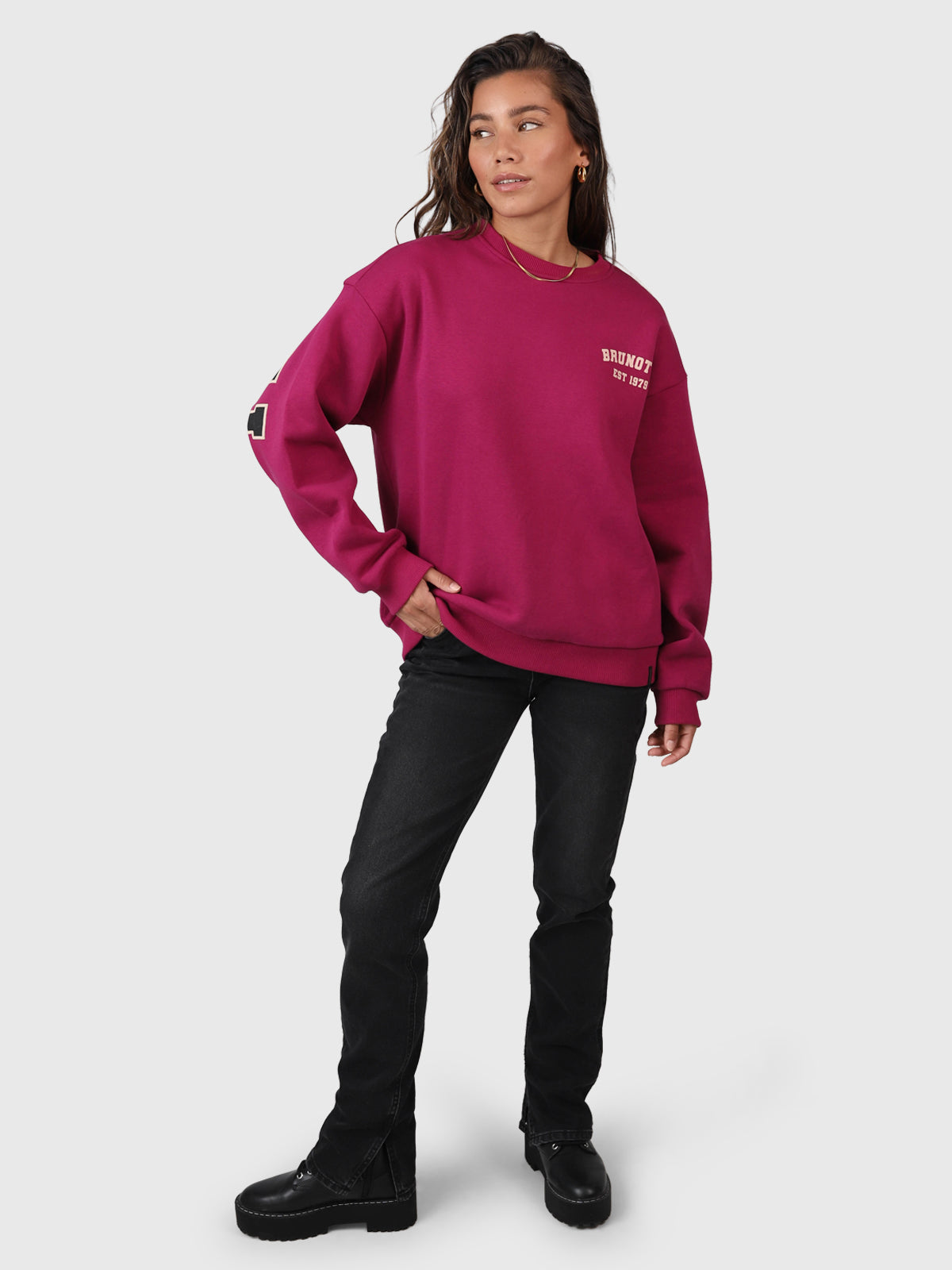 Alm Damen Sweatshirt | Fuchsia