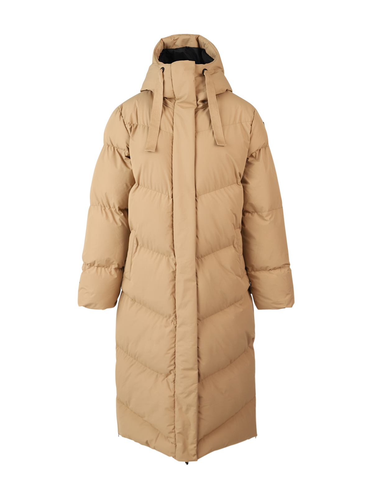 Bigsury Dames Lange Puffer Jas | Desert