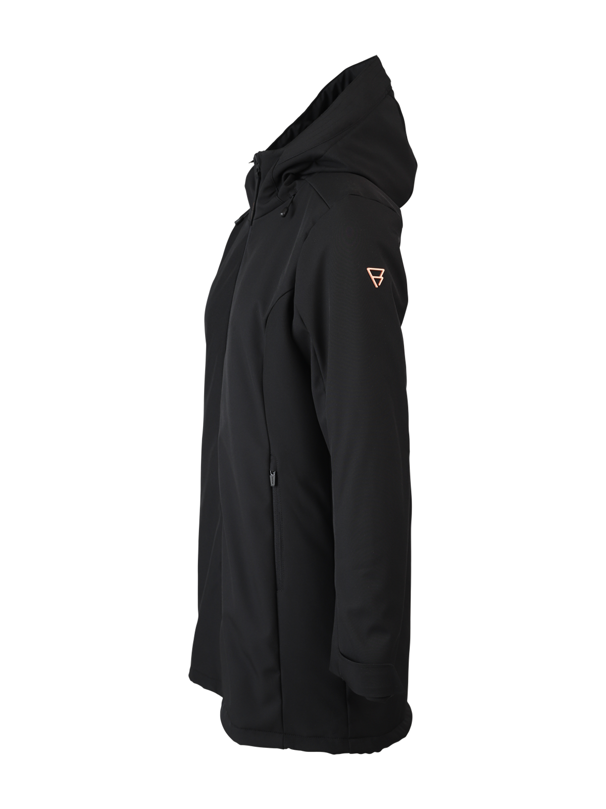 Melle Dames Lange Softshell Jas | Zwart