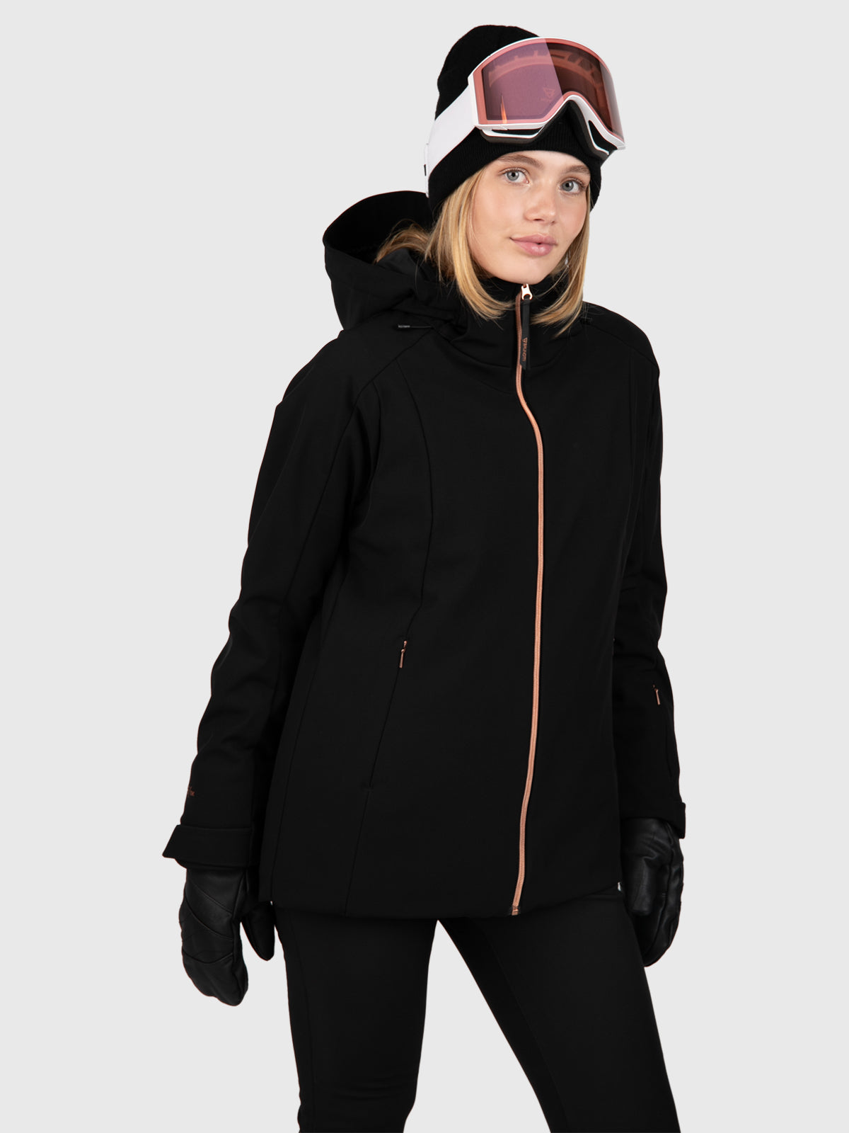 Aria Damen Softshell Skijacke | Schwarz