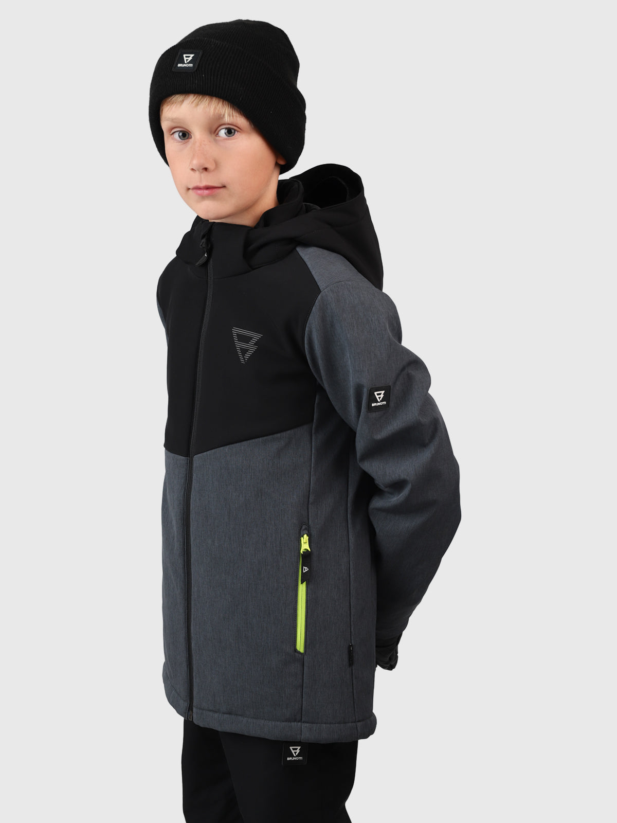 Twinstroky Boys Softshell Snow Jacket | Dark Grey Melee