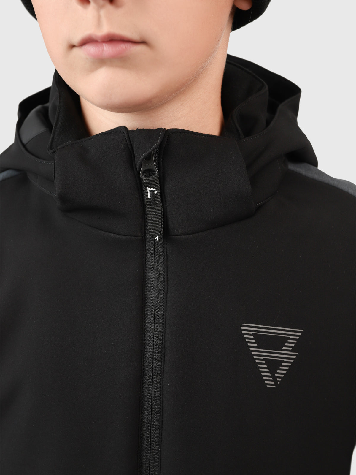 Twinstroky Jongens Softshell Ski Jas | Dark Grey Melee