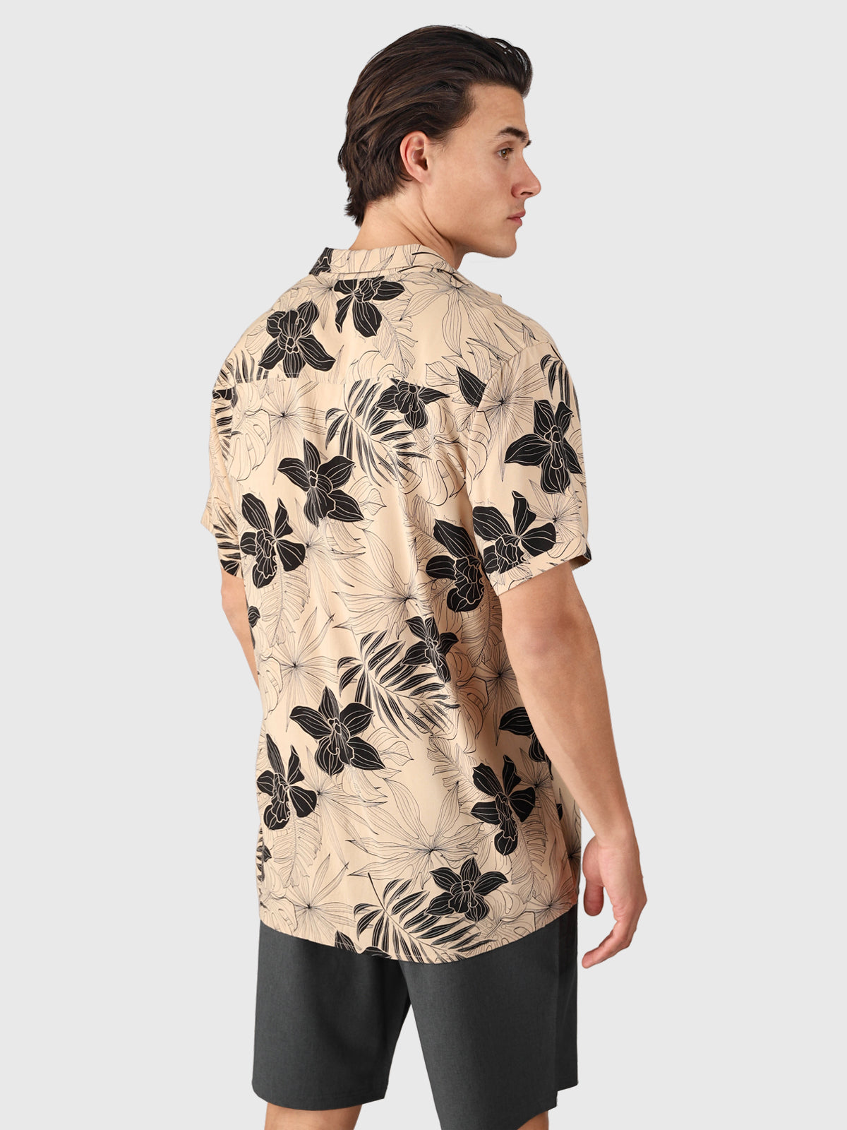 Lasse Men Shirt | Leaves Allover Ginger