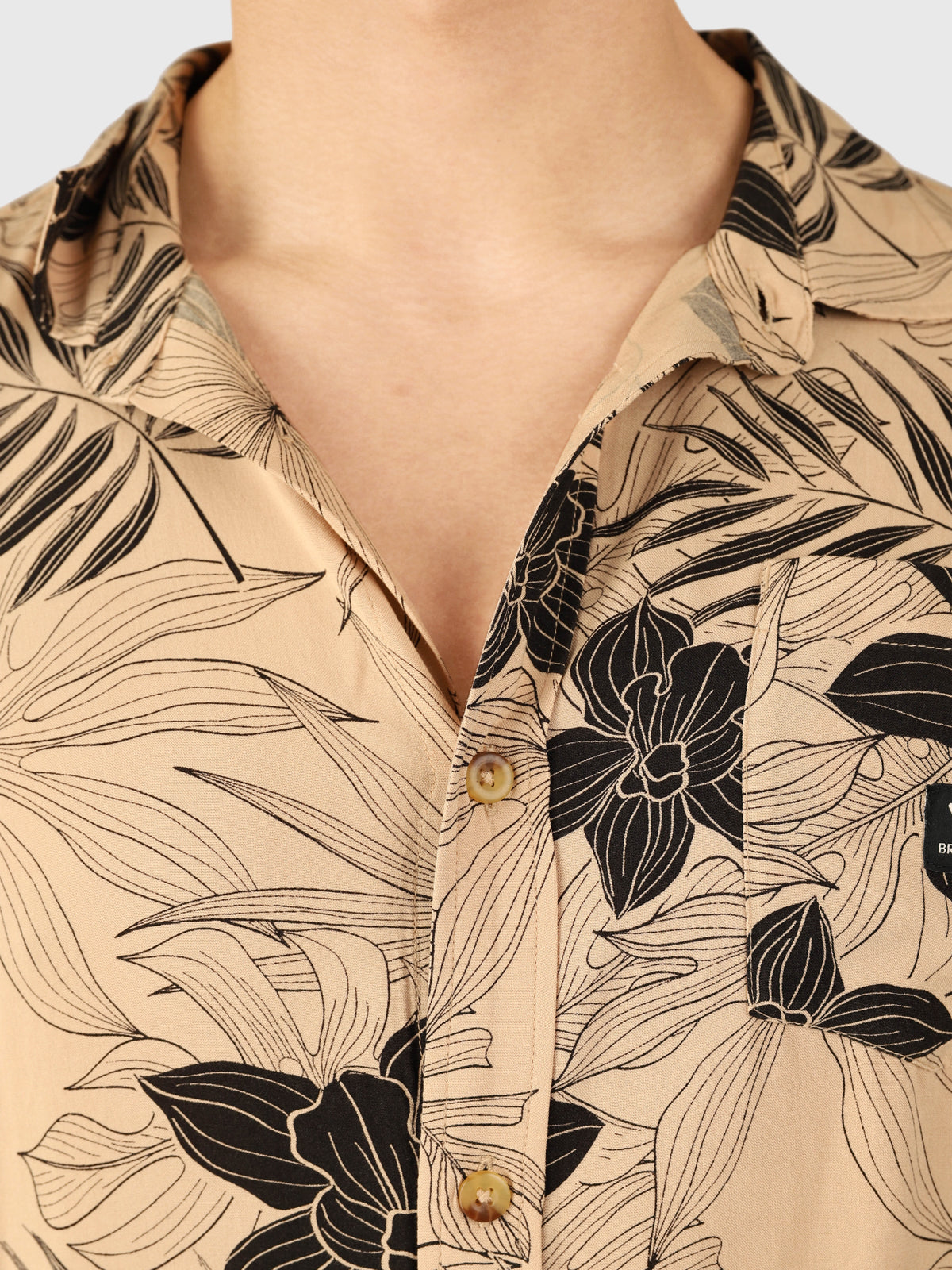 Lasse Men Shirt | Leaves Allover Ginger