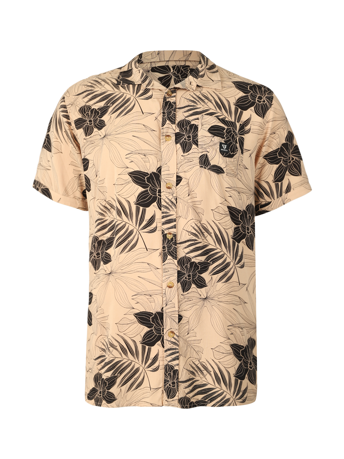 Lasse Men Shirt | Leaves Allover Ginger