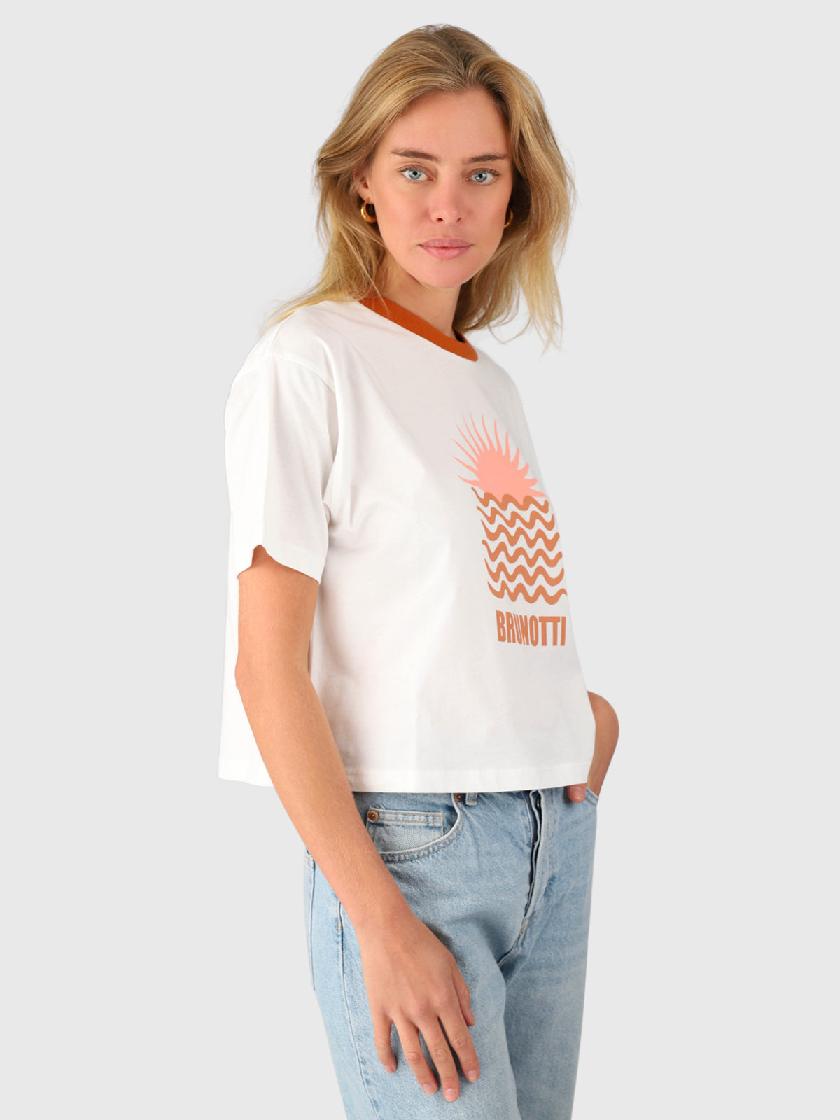 Saeda Dames Boxy T-shirt | Snow