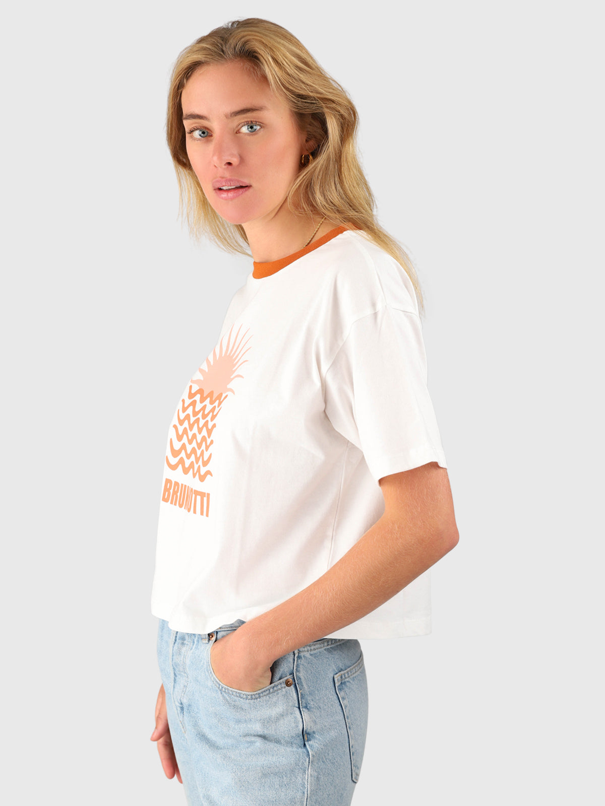 Saeda Dames Boxy T-shirt | Snow