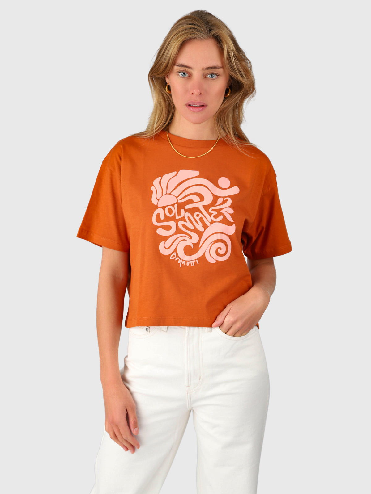 Saeda Dames Boxy T-shirt | Chestnut