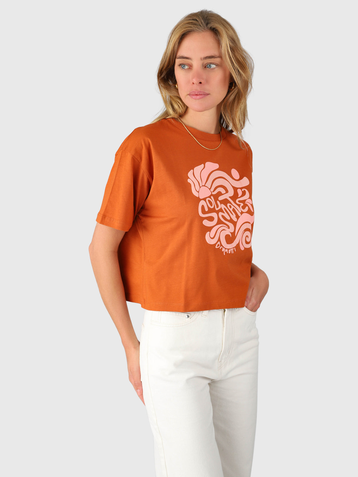 Saeda Dames Boxy T-shirt | Chestnut