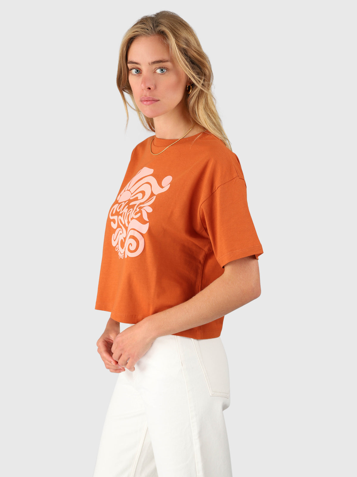 Saeda Dames Boxy T-shirt | Chestnut