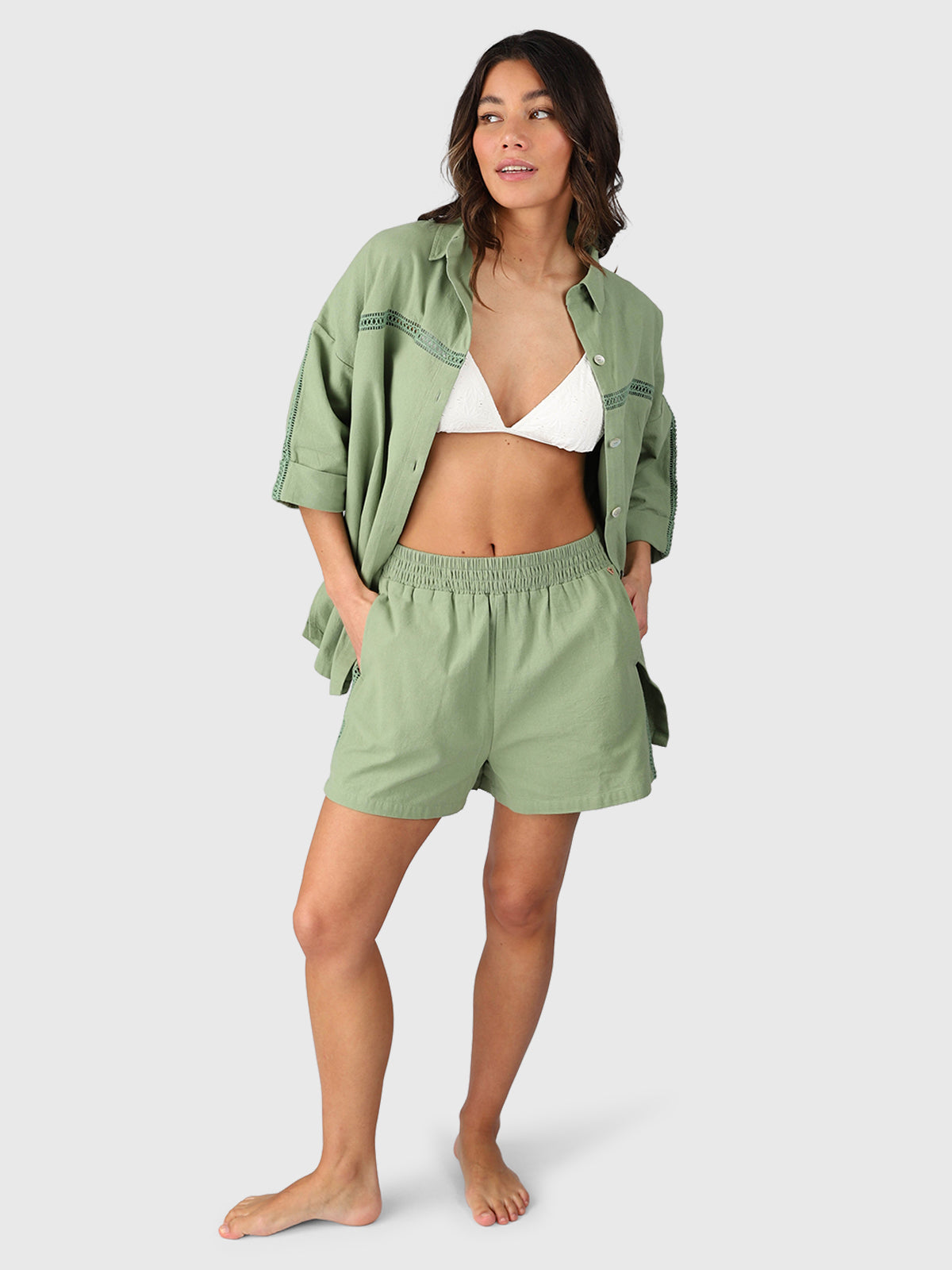 Candice Damen Shorts | Eucalyptus