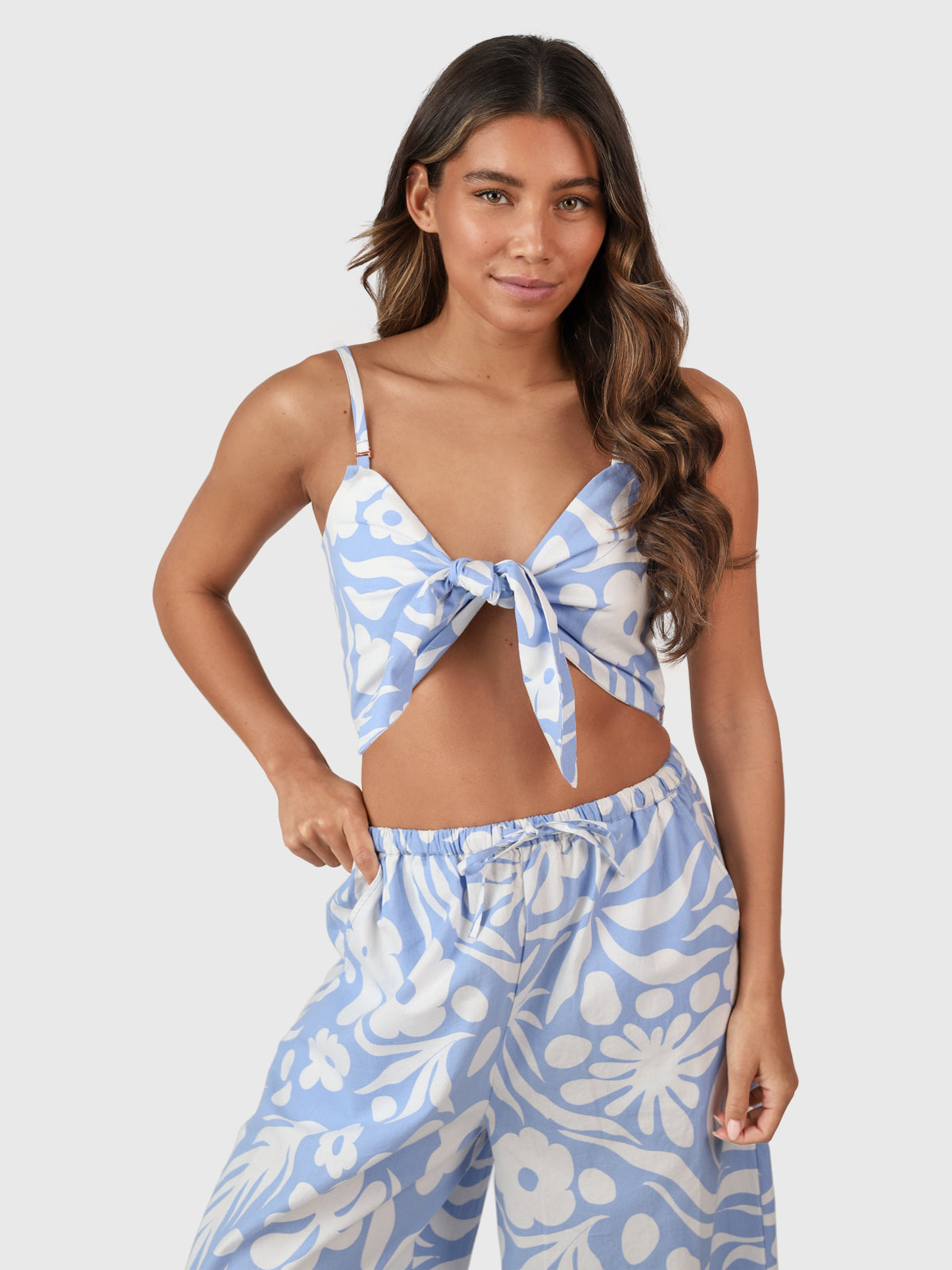 Nadine-Swirl Damen Top | Bluebell