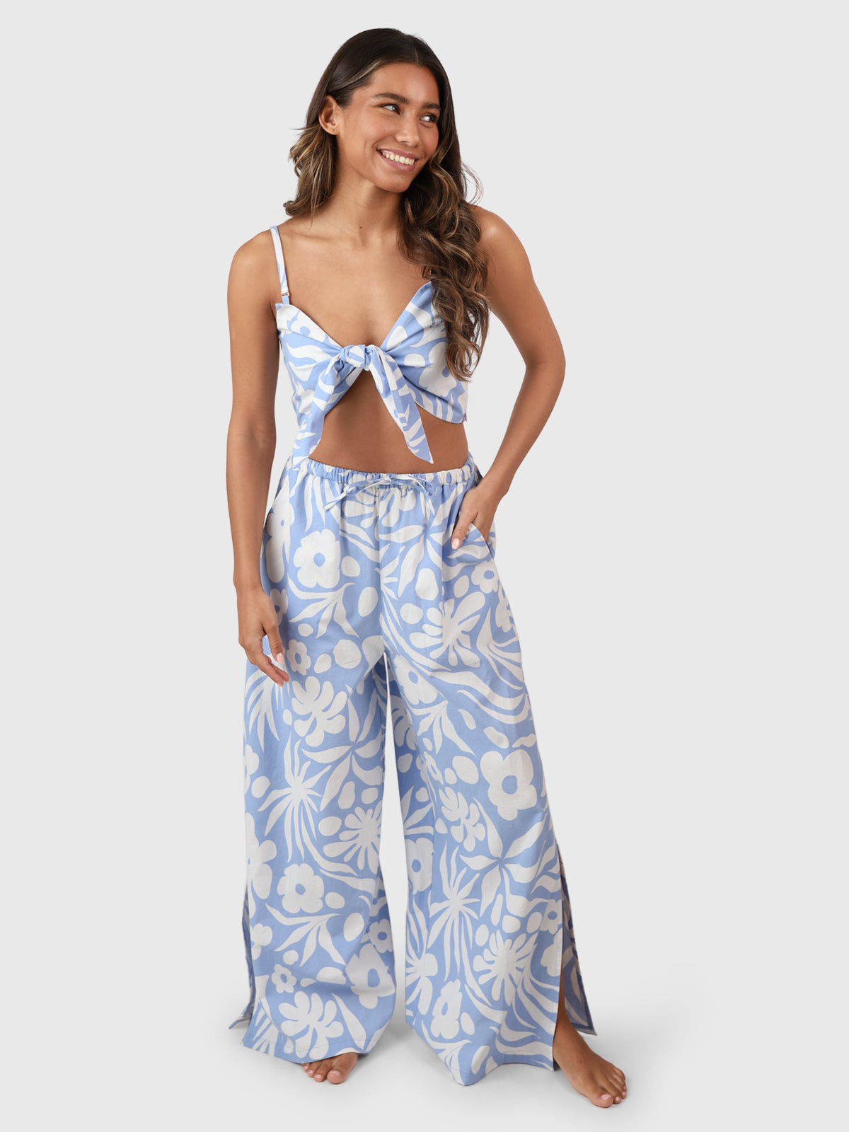 Nadine-Swirl Dames Top | Bluebell