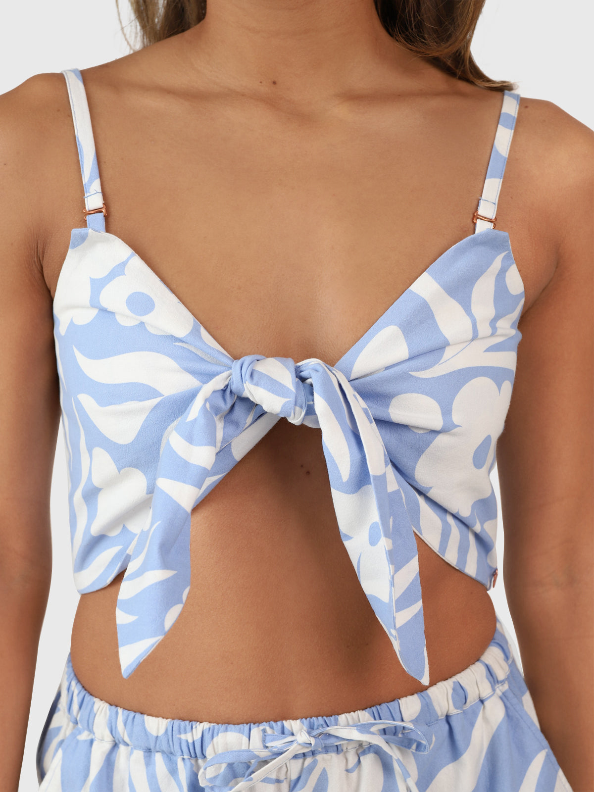 Nadine-Swirl Dames Top | Bluebell