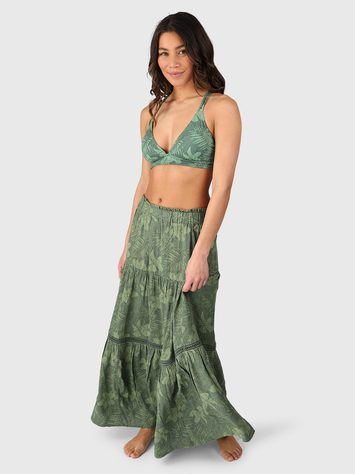 Romya-Leaf Women Skirt | Juniper