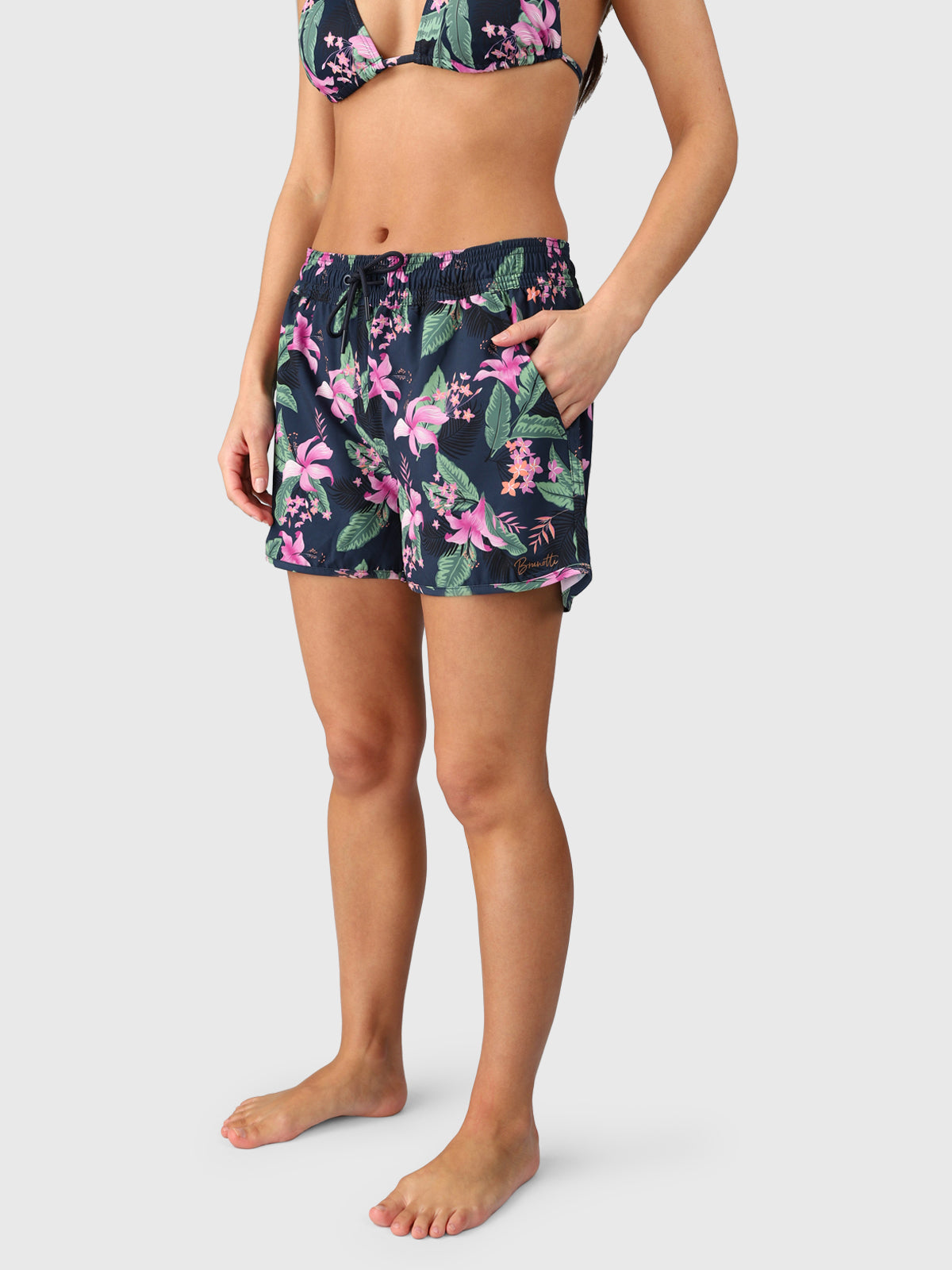 Toluca-Tropicana Women Swim Shorts | Indigo Blue