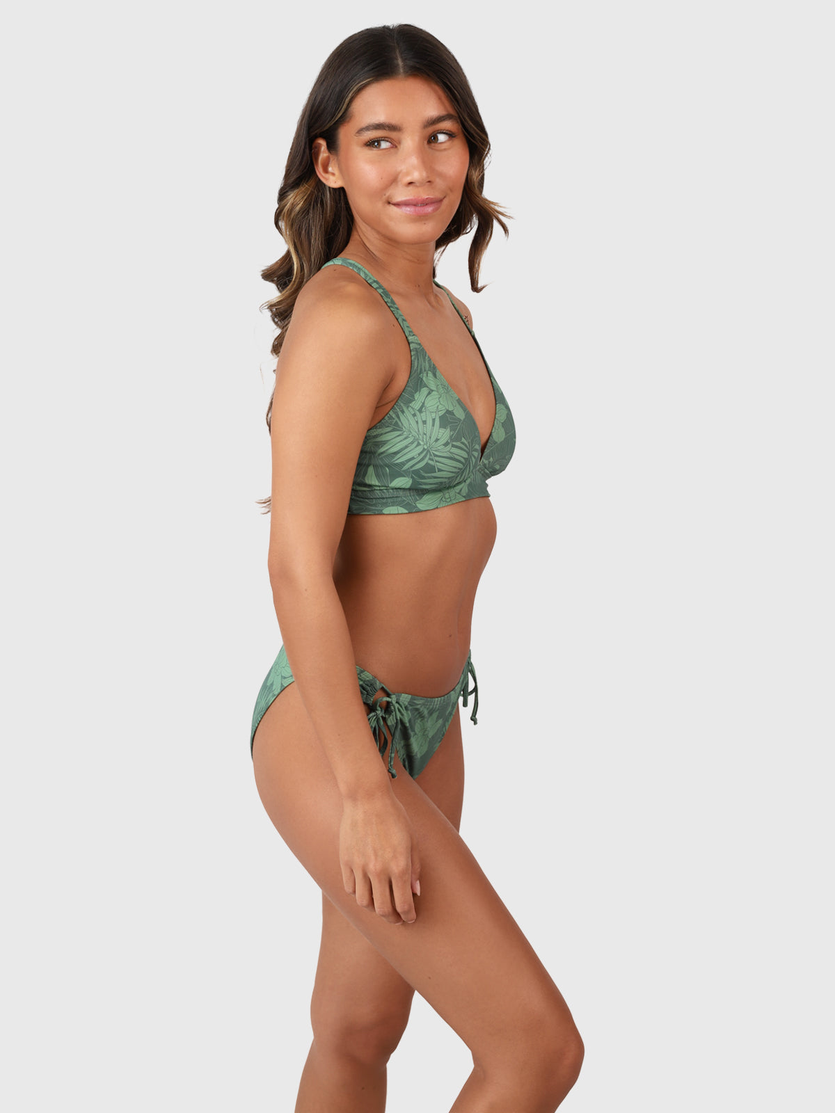 Delphina-Leaf Damen Bralette Bikini Top | Juniper