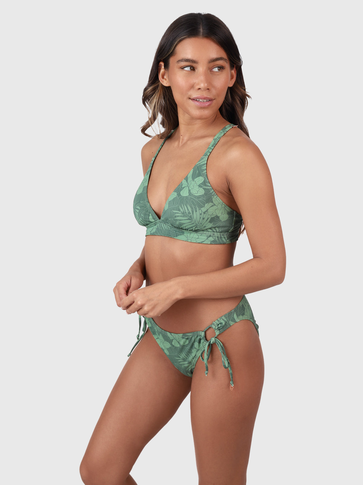 Delphina-Leaf Damen Bralette Bikini Top | Juniper