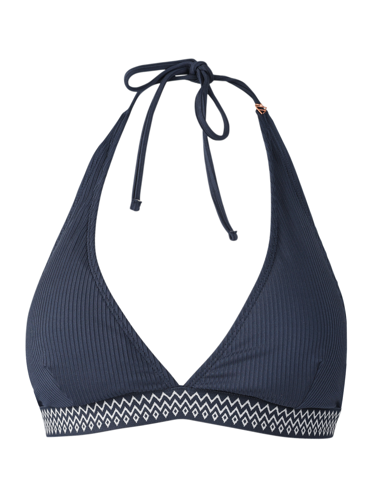 Bell-Rib Dames Bikini Halter Top | Indigo Blue