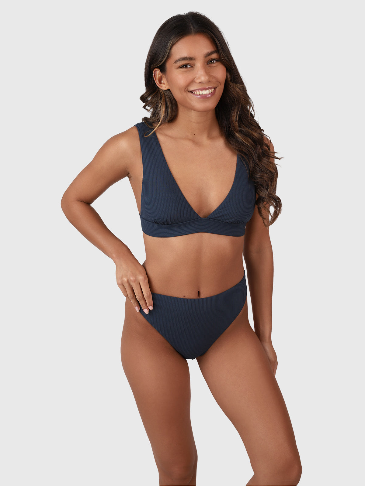 Forte-Rib Damen Bikini Bralette Top | Indigoblau