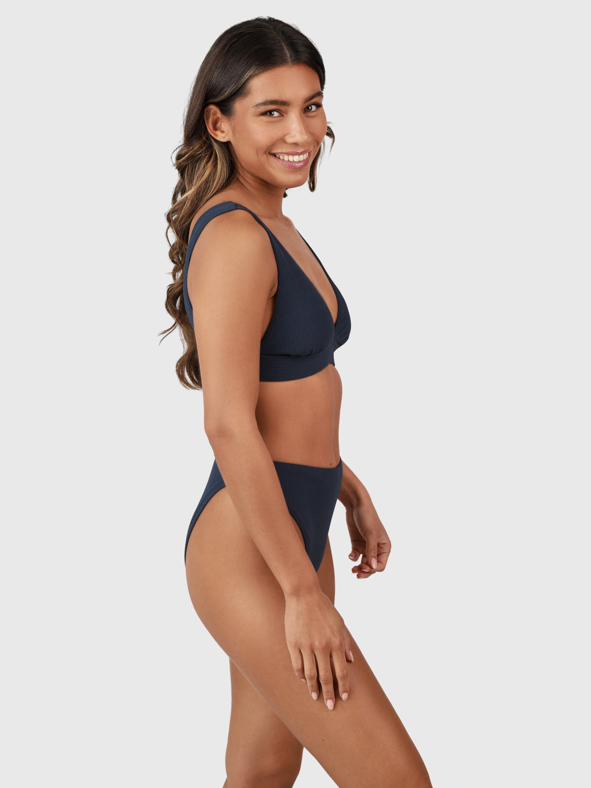 Forte-Rib Women Bikini Bralette Top | Indigo Blue