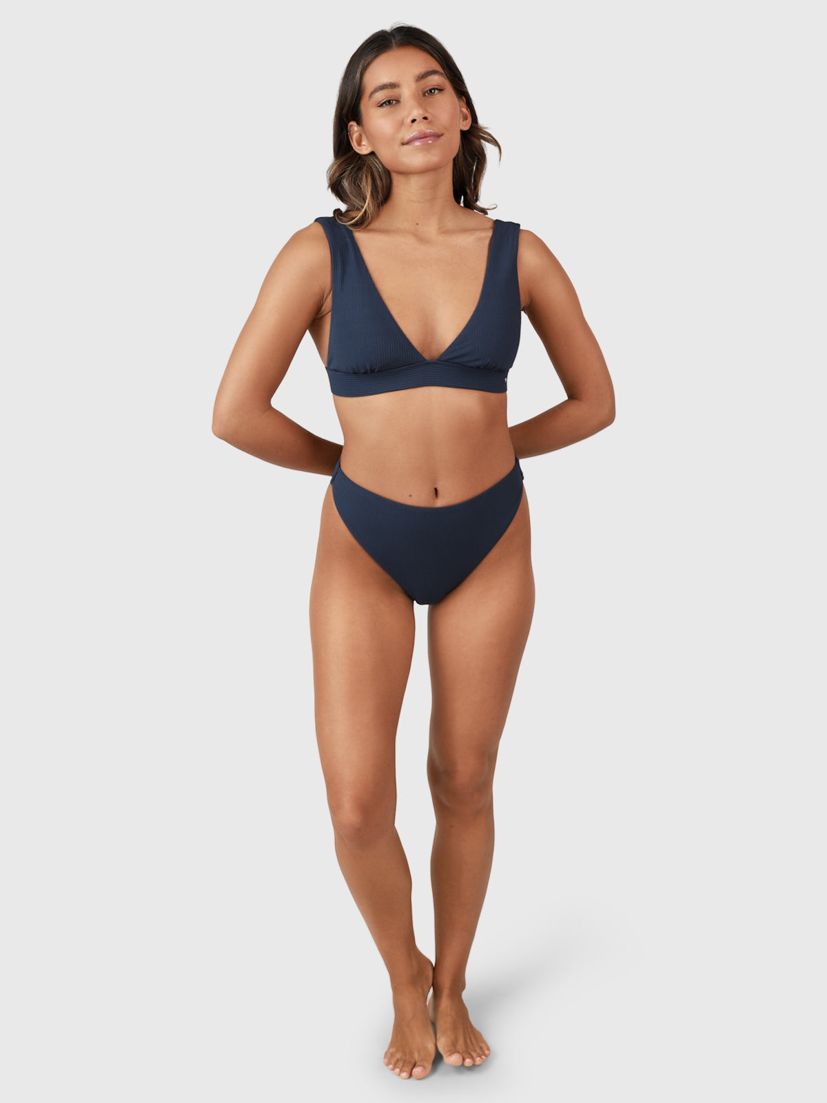 Forte-Rib Women Bikini Bralette Top | Indigo Blue