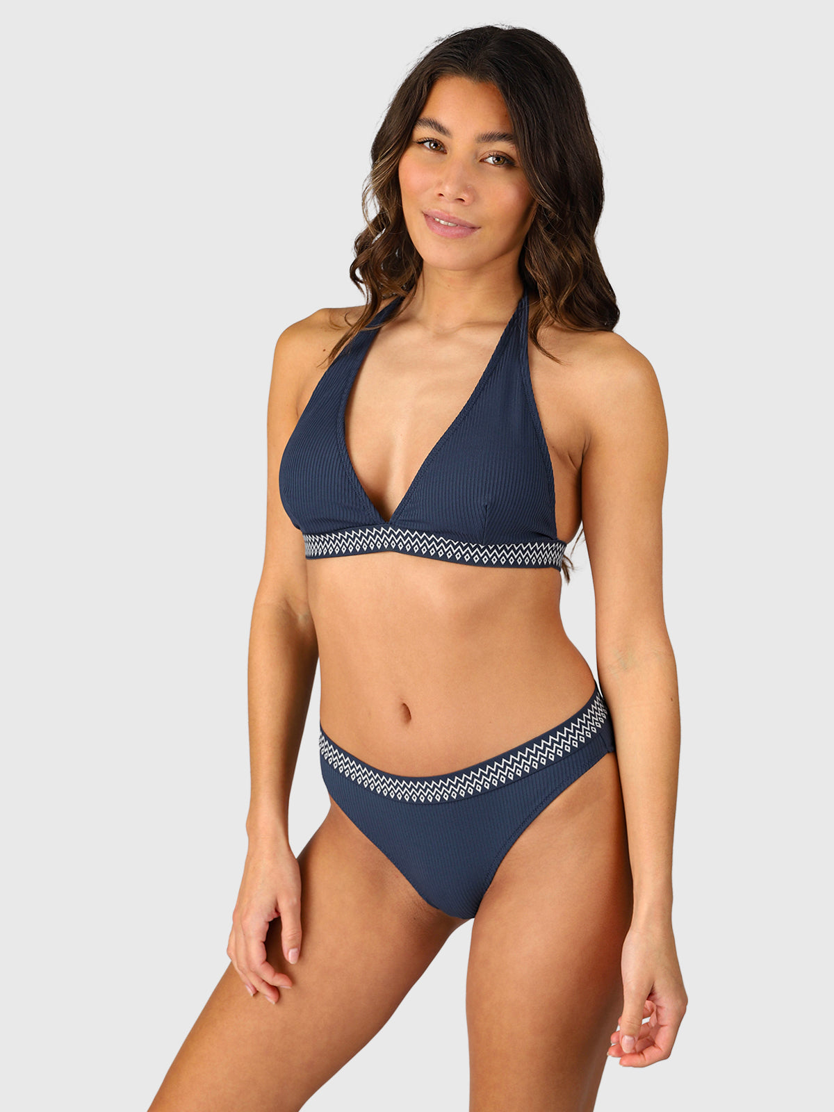 Bell-Rib Women Bikini Halter Top | Indigo Blue